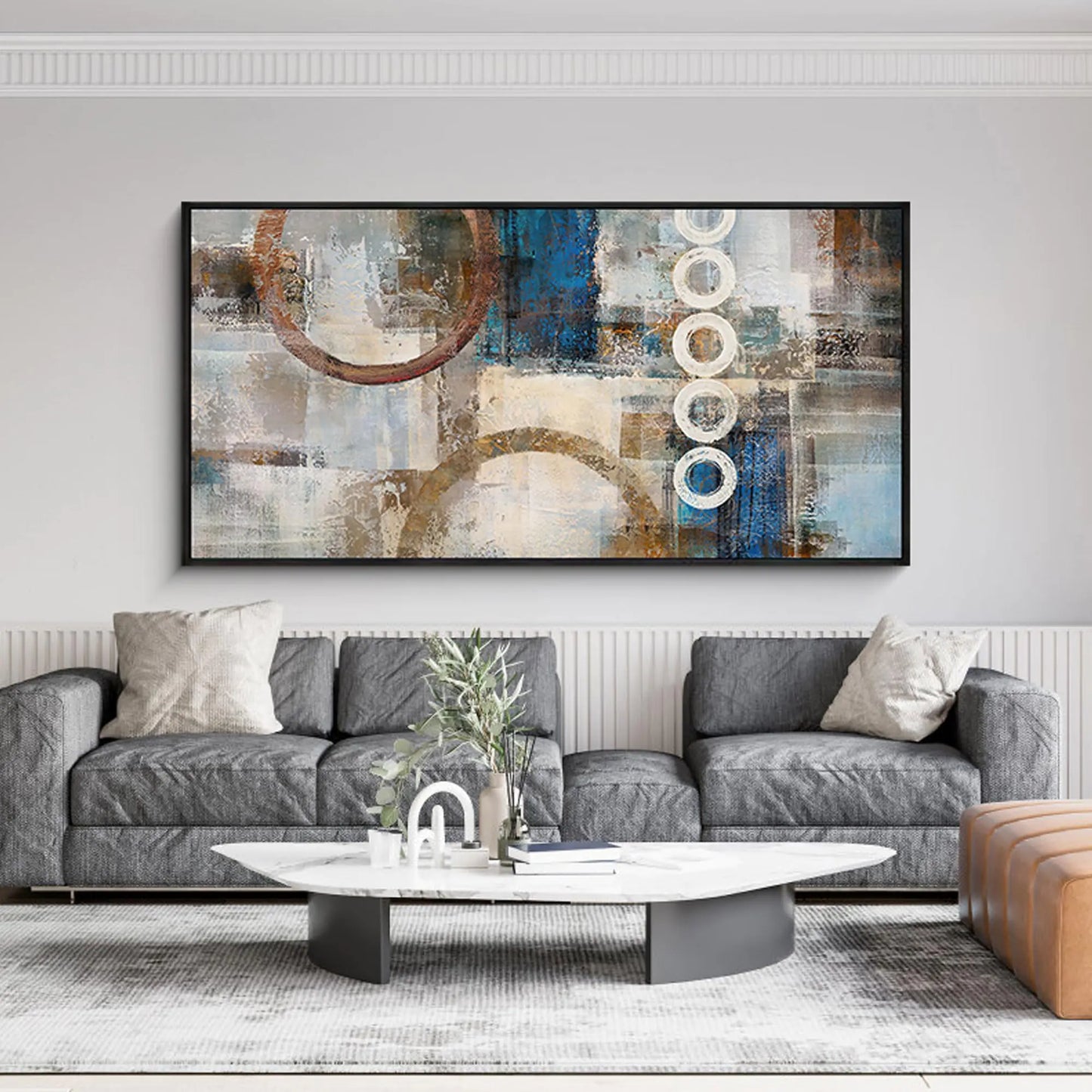 Eminent Black Frame Abstract Canvas - Living Space Art 24x48