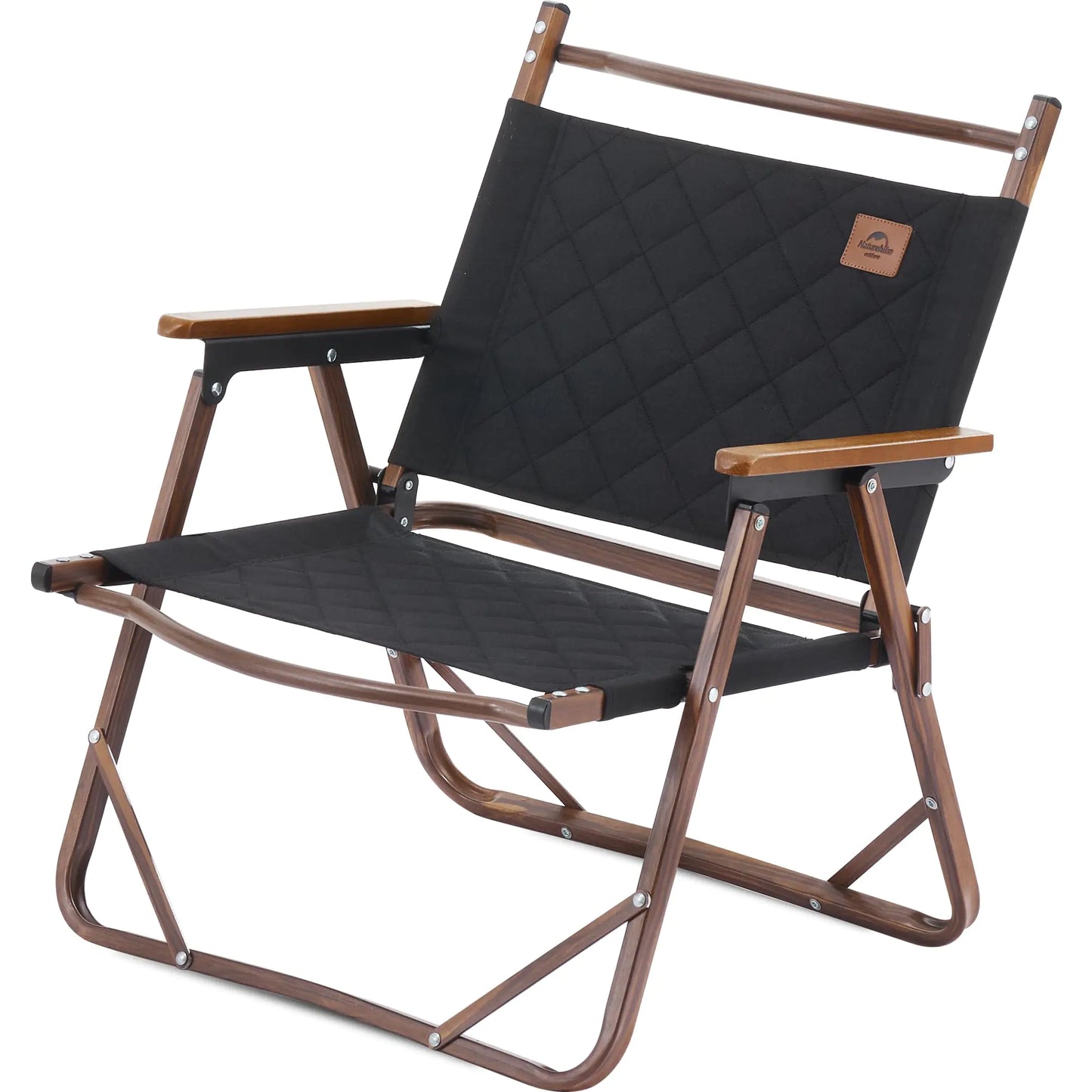 Naturehike MW02 Folding Camping Chair Padded Ultralight Aluminum Outdoor Camp Chair with Armrest & Back Storage Portable Collapsible Fishing Chair for Hiking Lawn Picnic Beach
