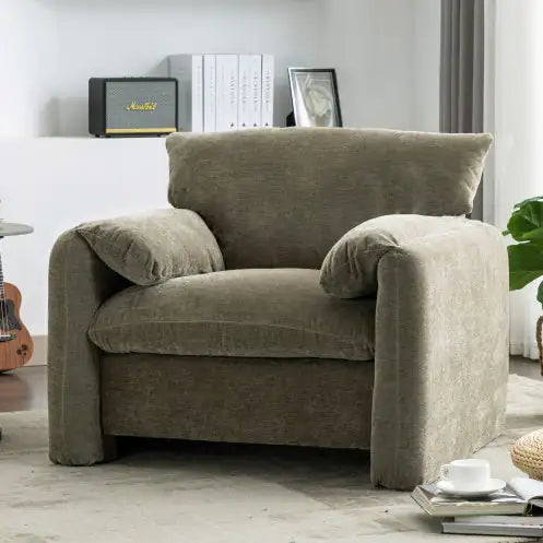 Modern Style Chenille Oversized Armchair Accent Chair Single Sofa Lounge Chair 38.6'' W For Living Room