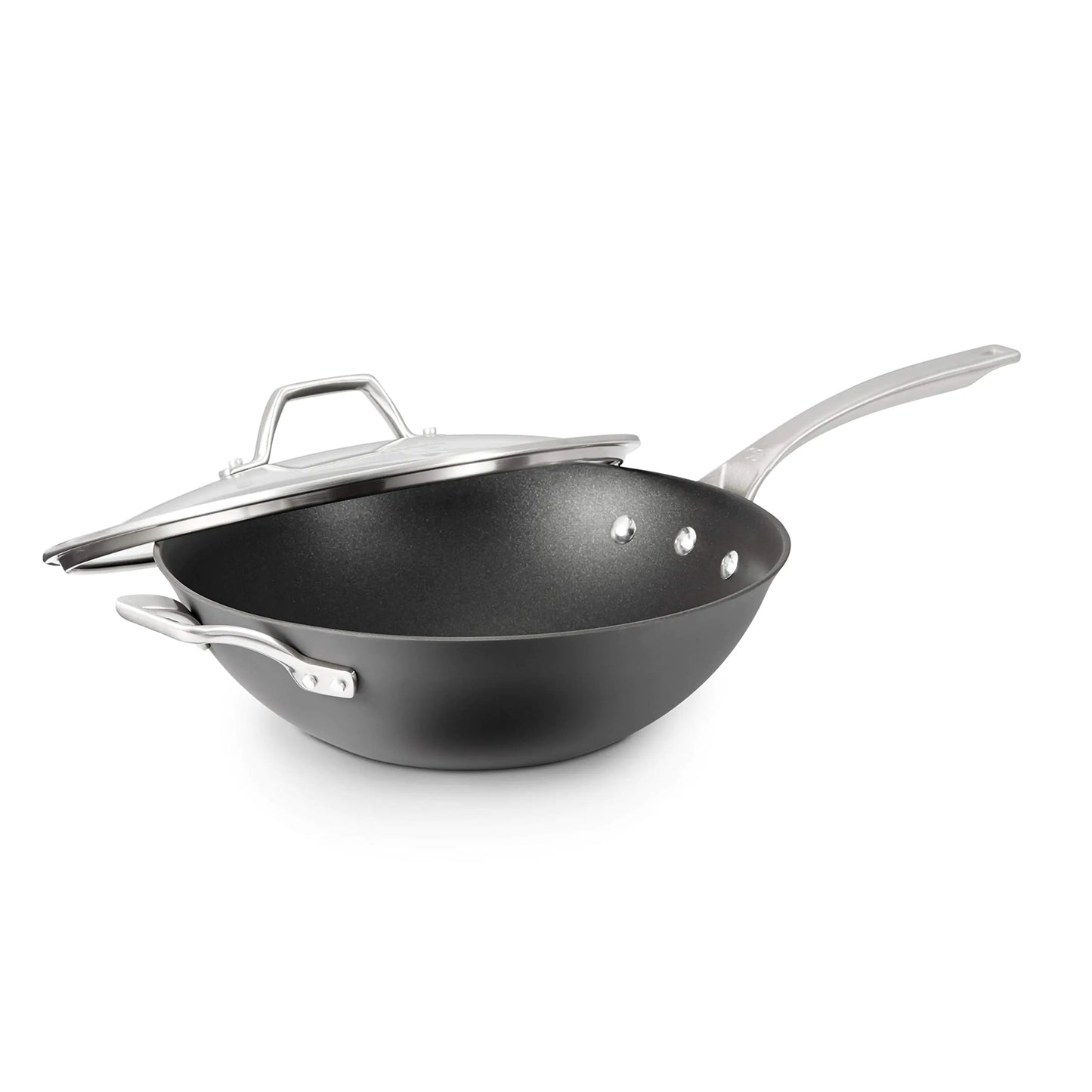 Calphalon Signature 12-Inch Anodized Wok with Nonstick Coating and Lid
