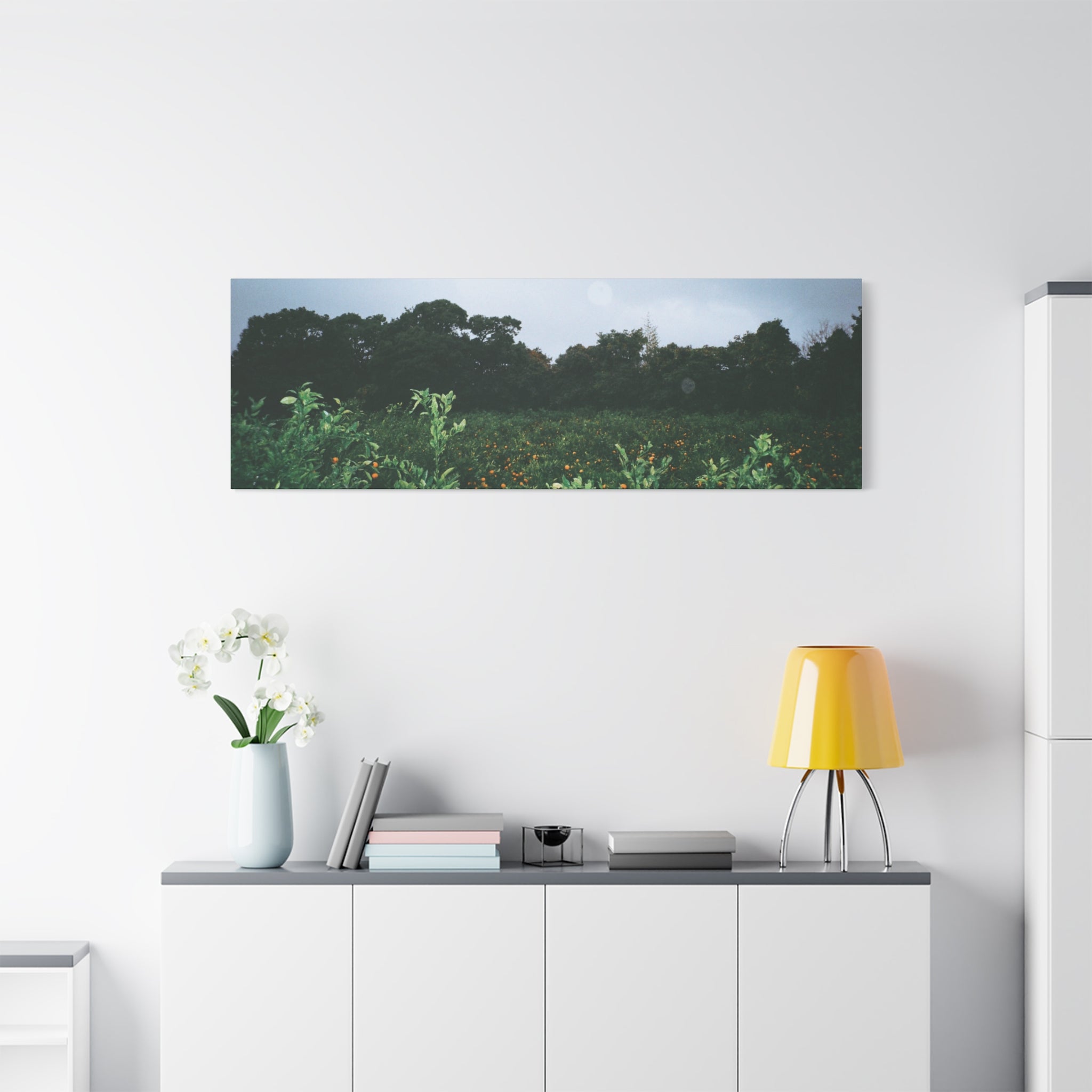 Jeju Winter Snowy Tangerine Orchard Canvas Print