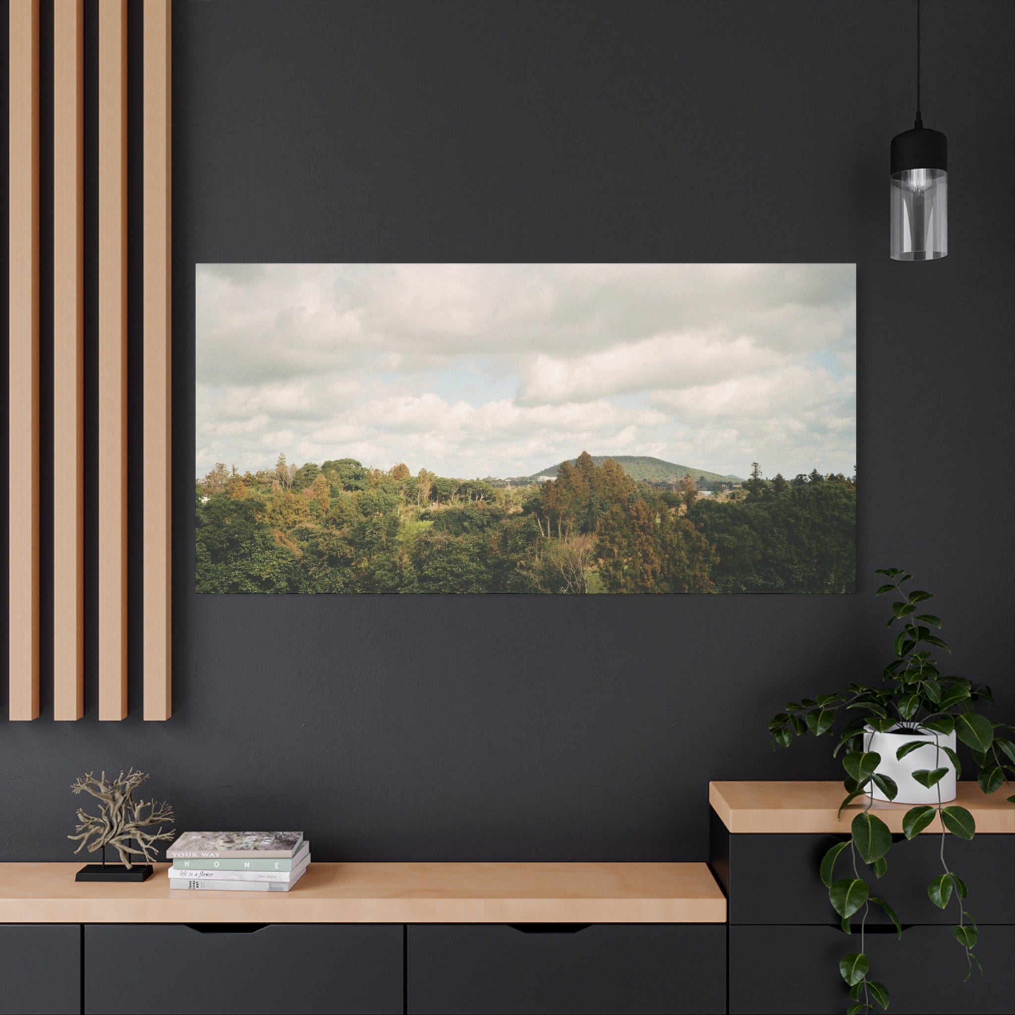 Jeju Wind-Swept Oreum and Clouds Canvas Print