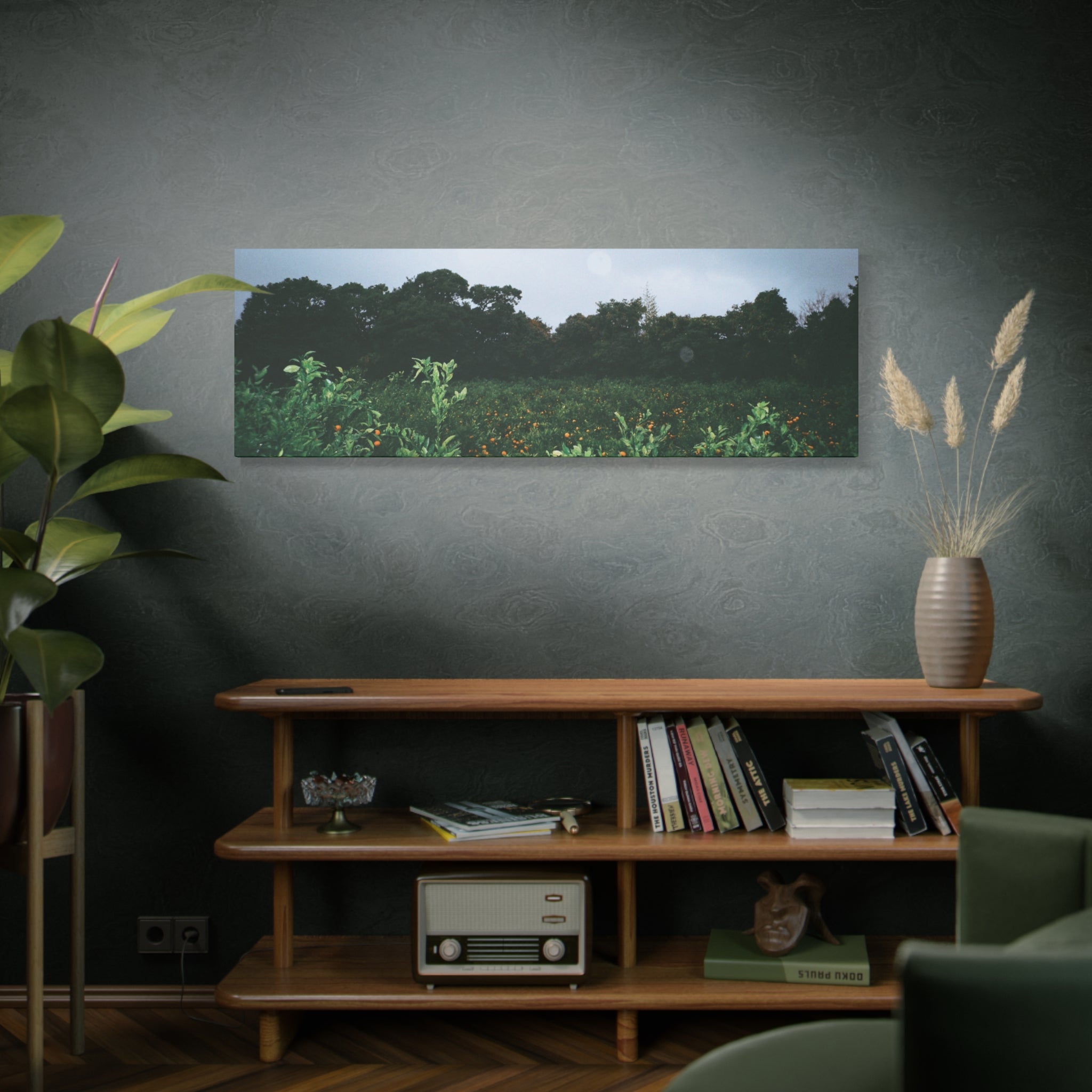 Jeju Winter Snowy Tangerine Orchard Canvas Print