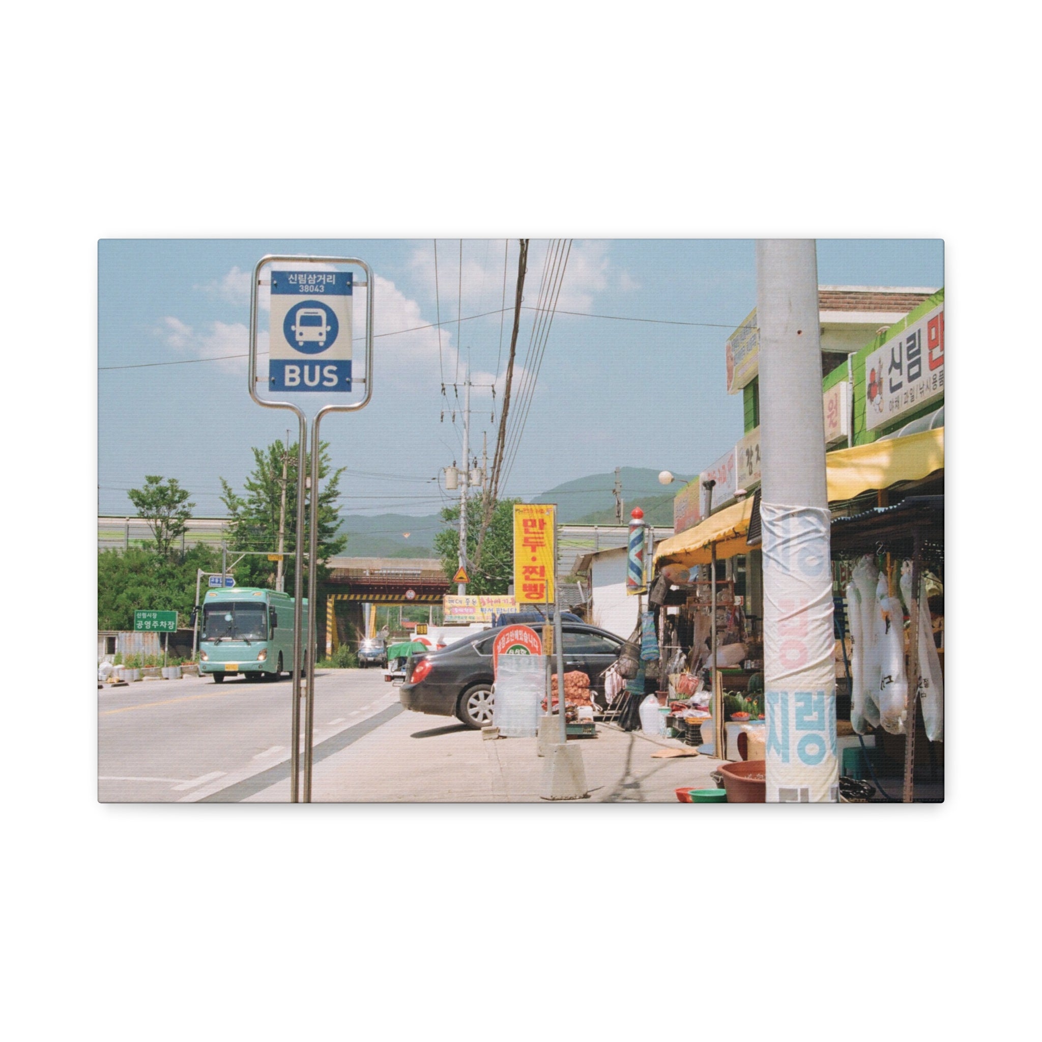 Korean Sinrim Rural Bus Stop Canvas Print