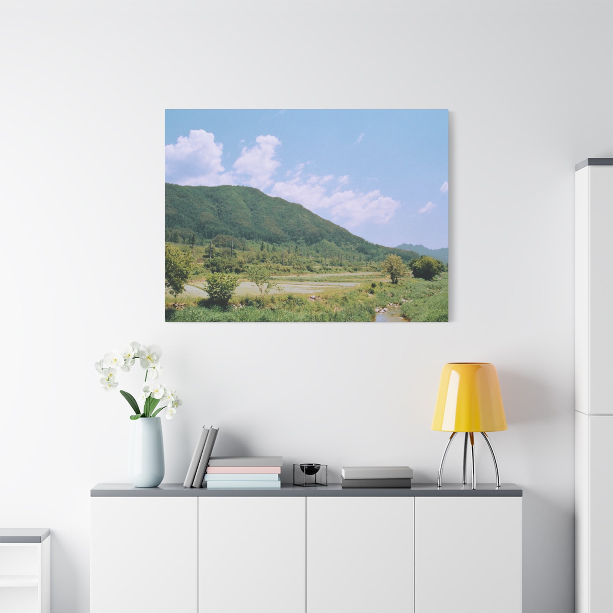 Wonju Spring Stream Pastel Landscape Canvas Print