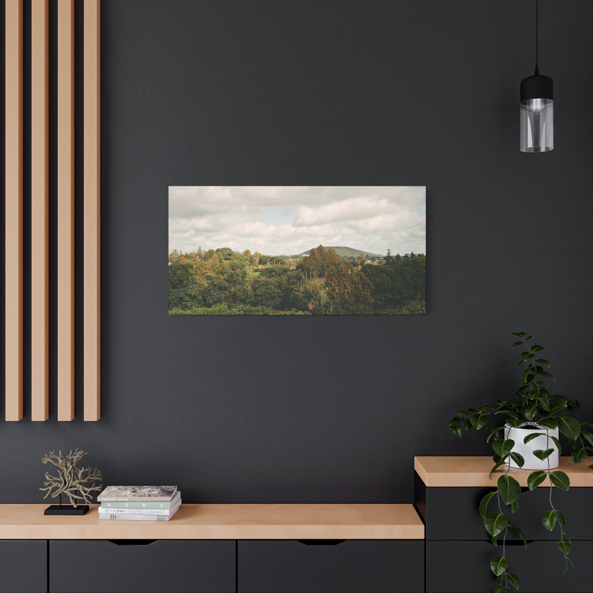 Jeju Wind-Swept Oreum and Clouds Canvas Print