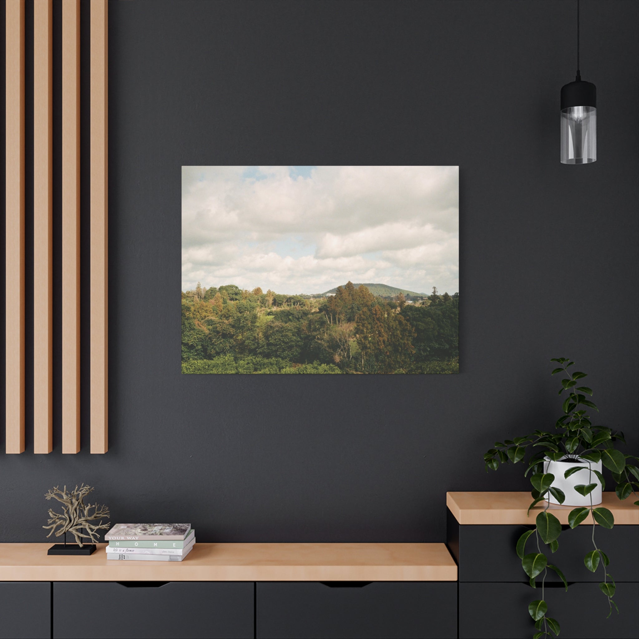 Jeju Wind-Swept Oreum and Clouds Canvas Print
