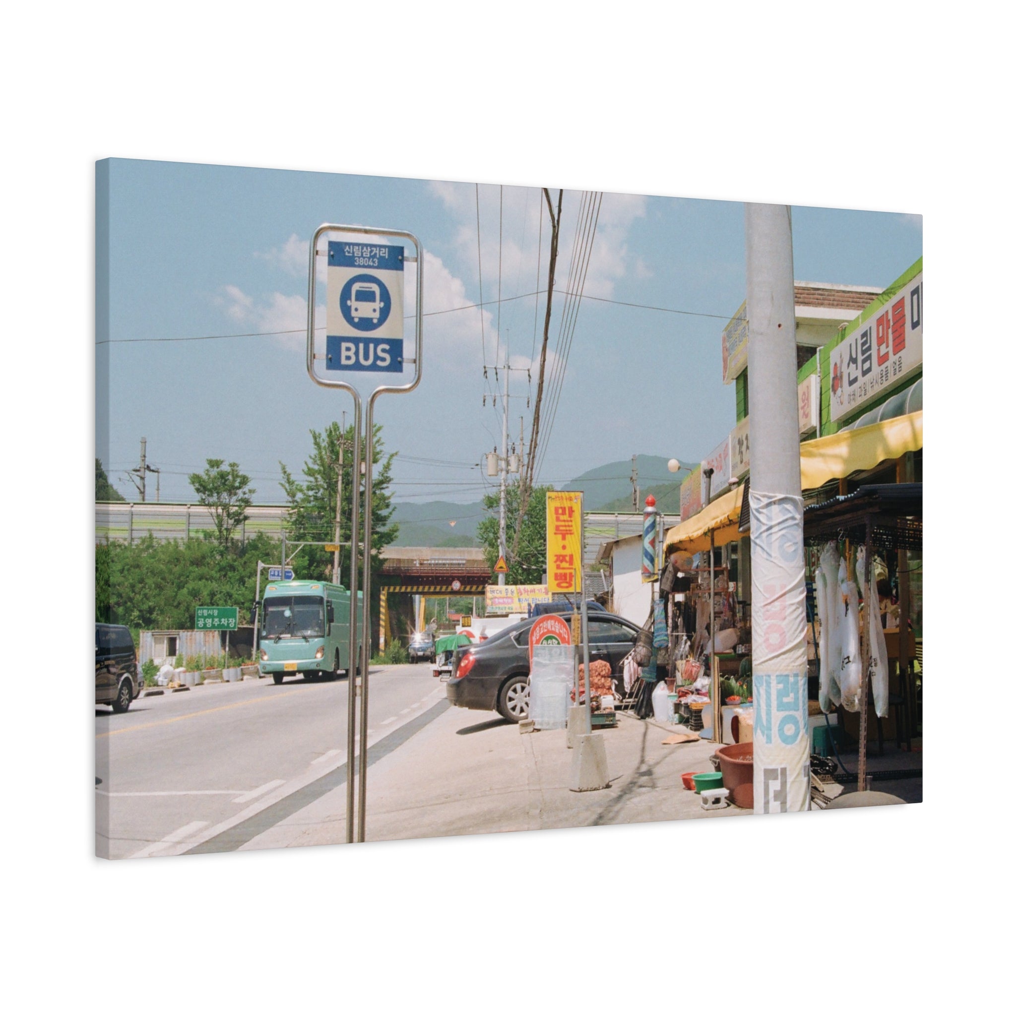 Korean Sinrim Rural Bus Stop Canvas Print