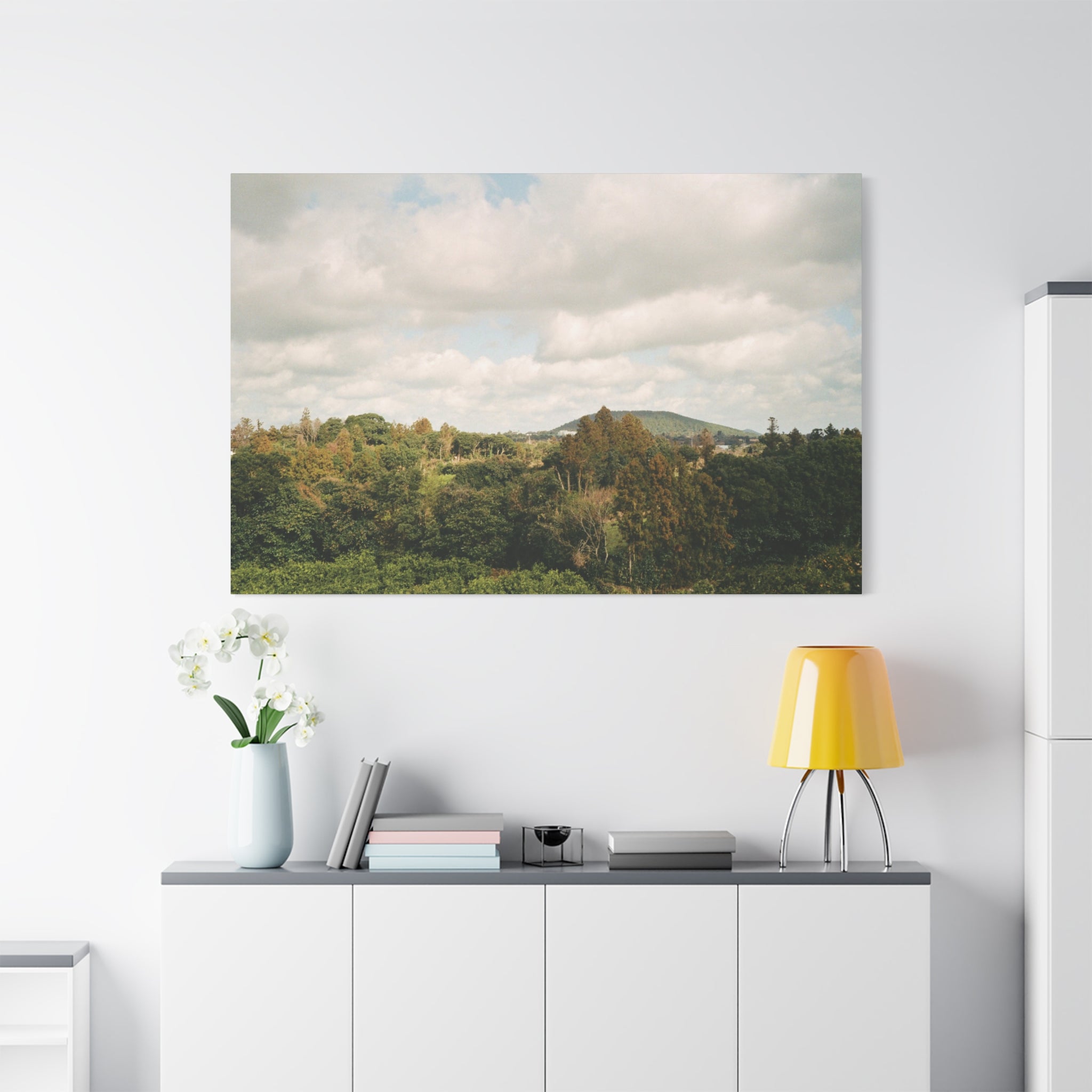 Jeju Wind-Swept Oreum and Clouds Canvas Print