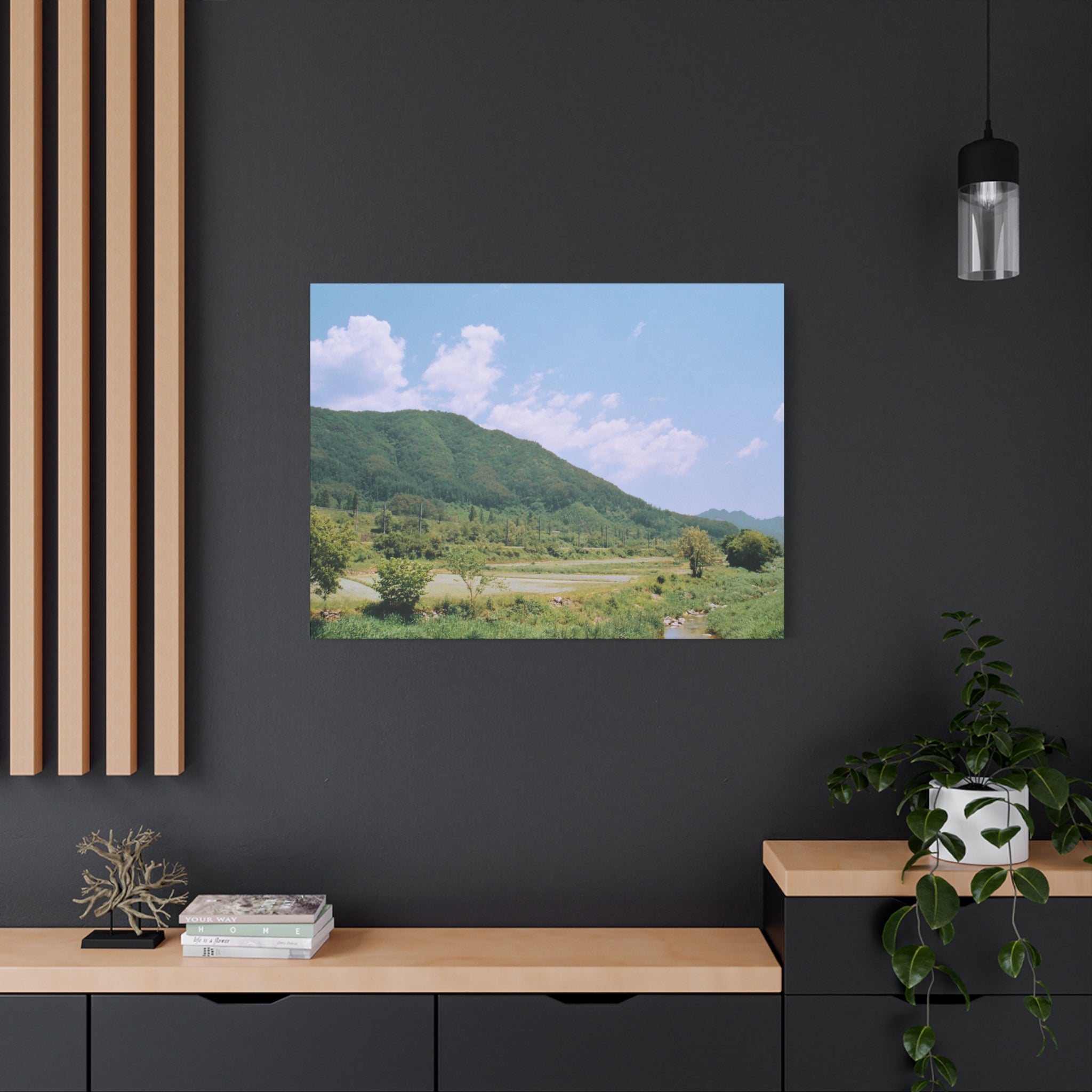 Wonju Spring Stream Pastel Landscape Canvas Print