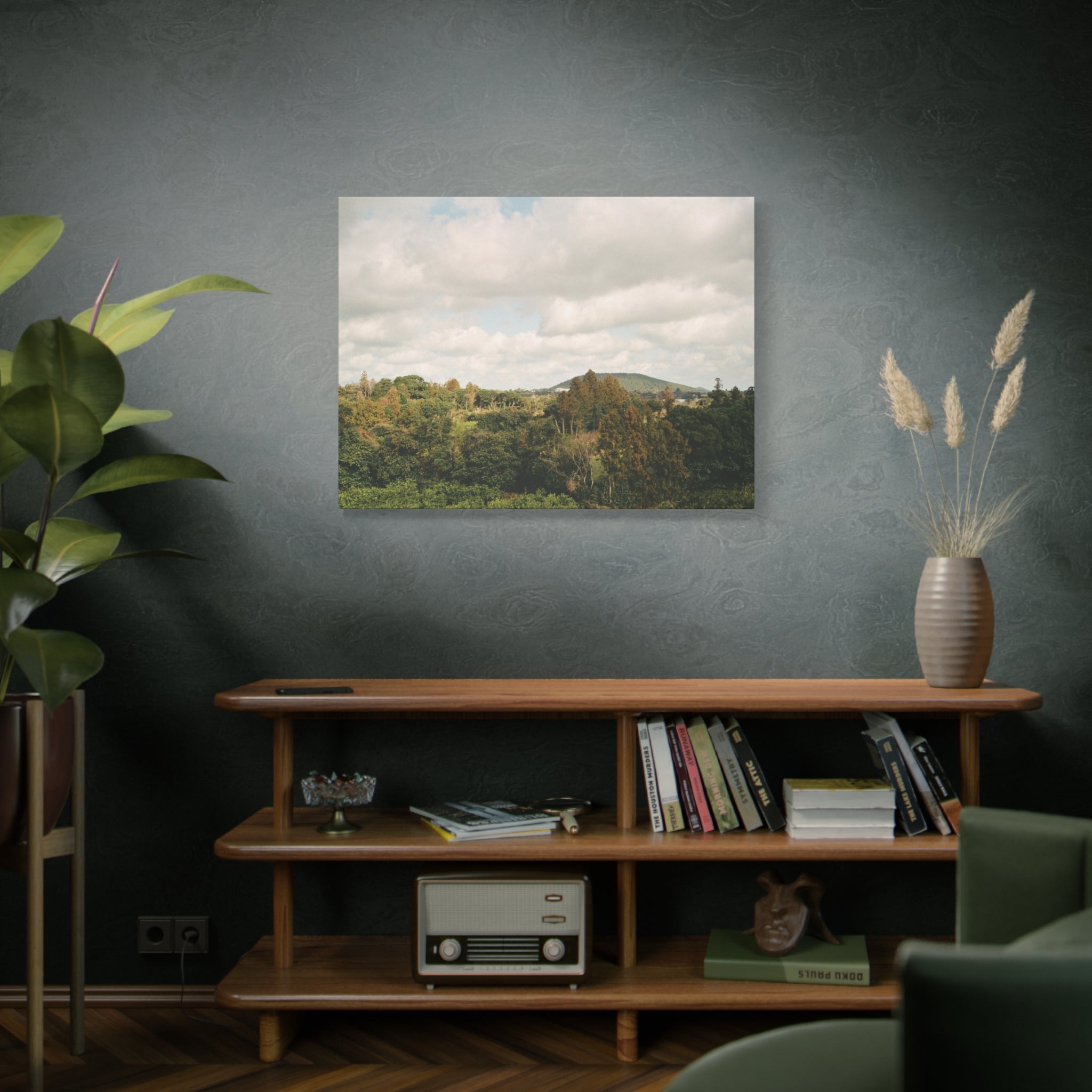 Jeju Wind-Swept Oreum and Clouds Canvas Print