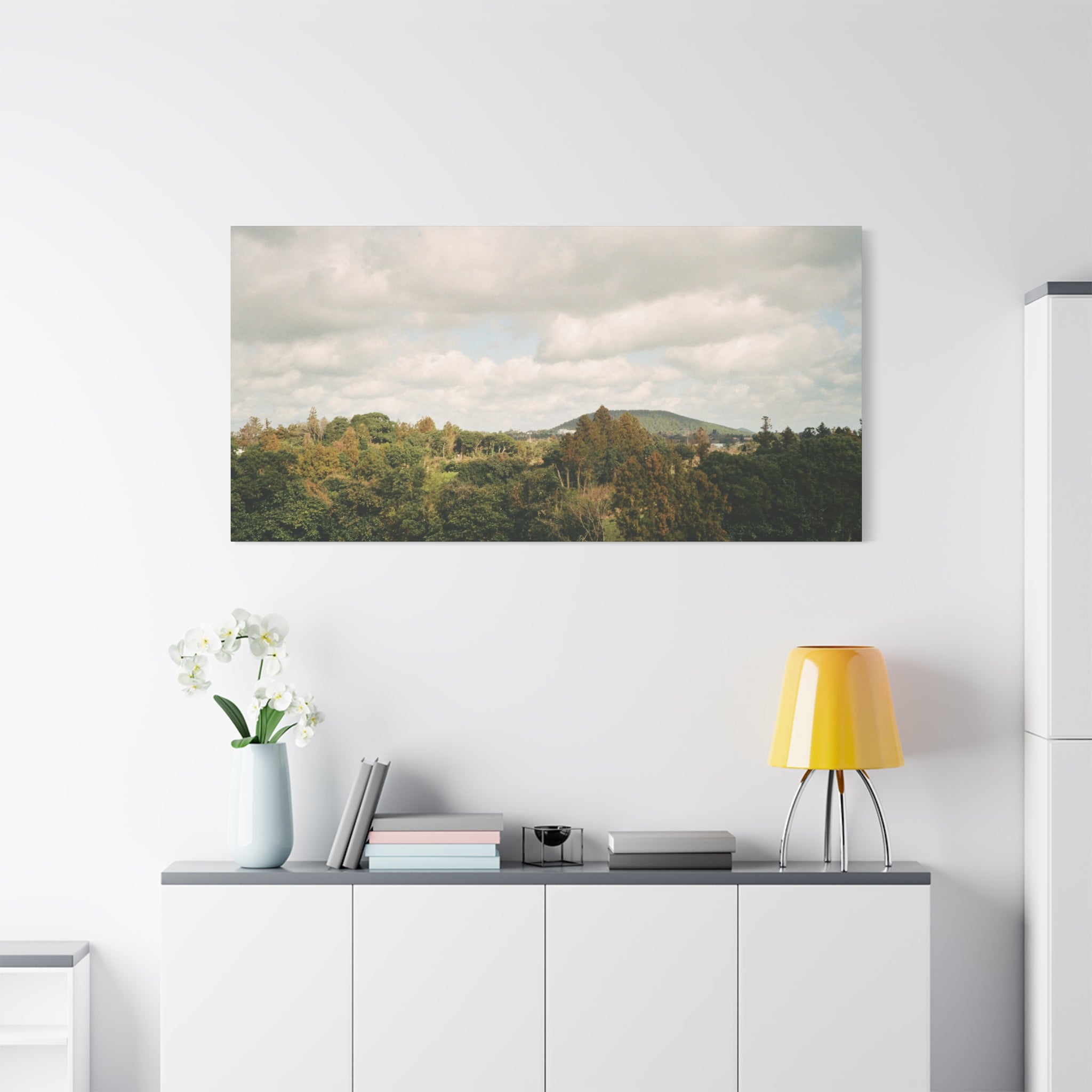 Jeju Wind-Swept Oreum and Clouds Canvas Print