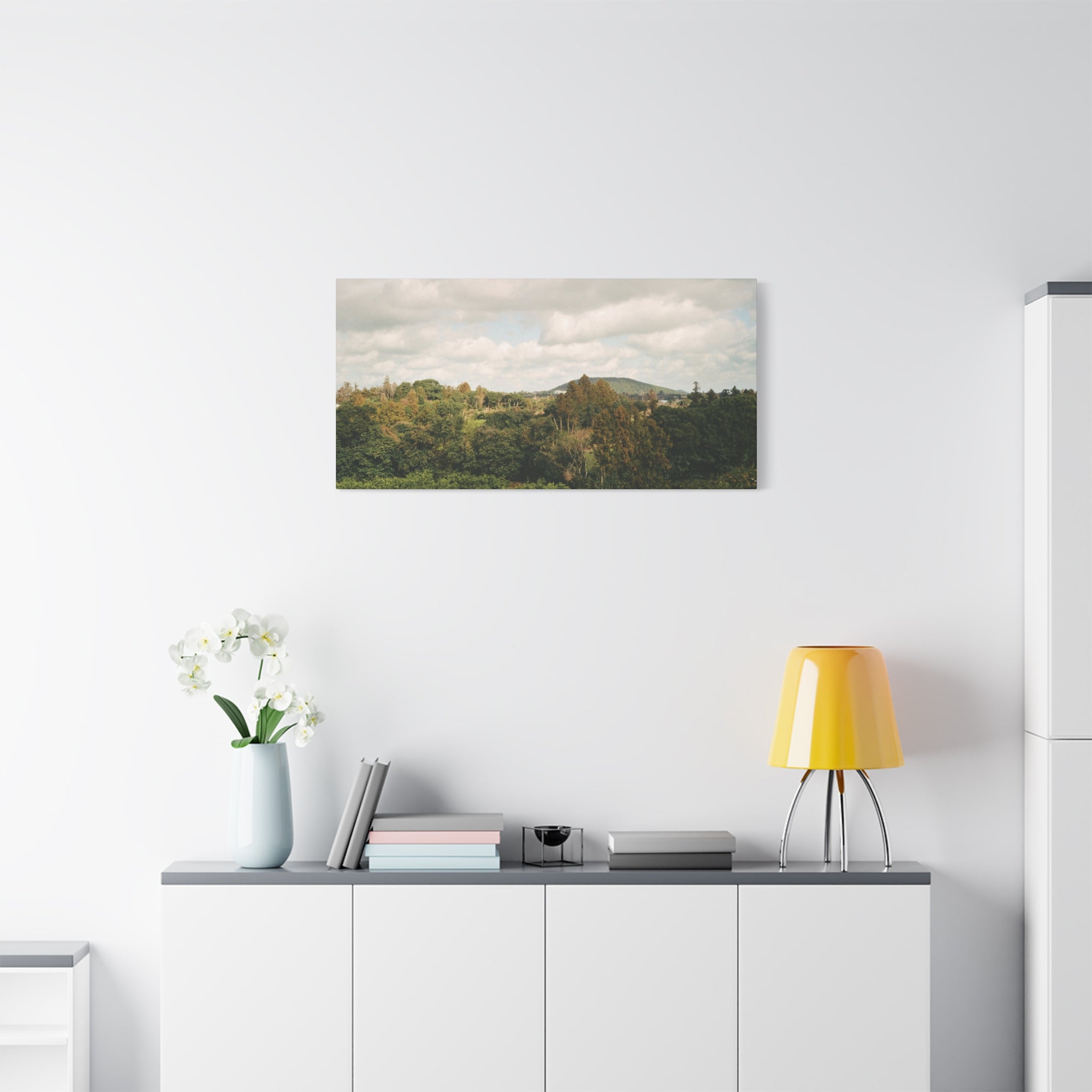Jeju Wind-Swept Oreum and Clouds Canvas Print