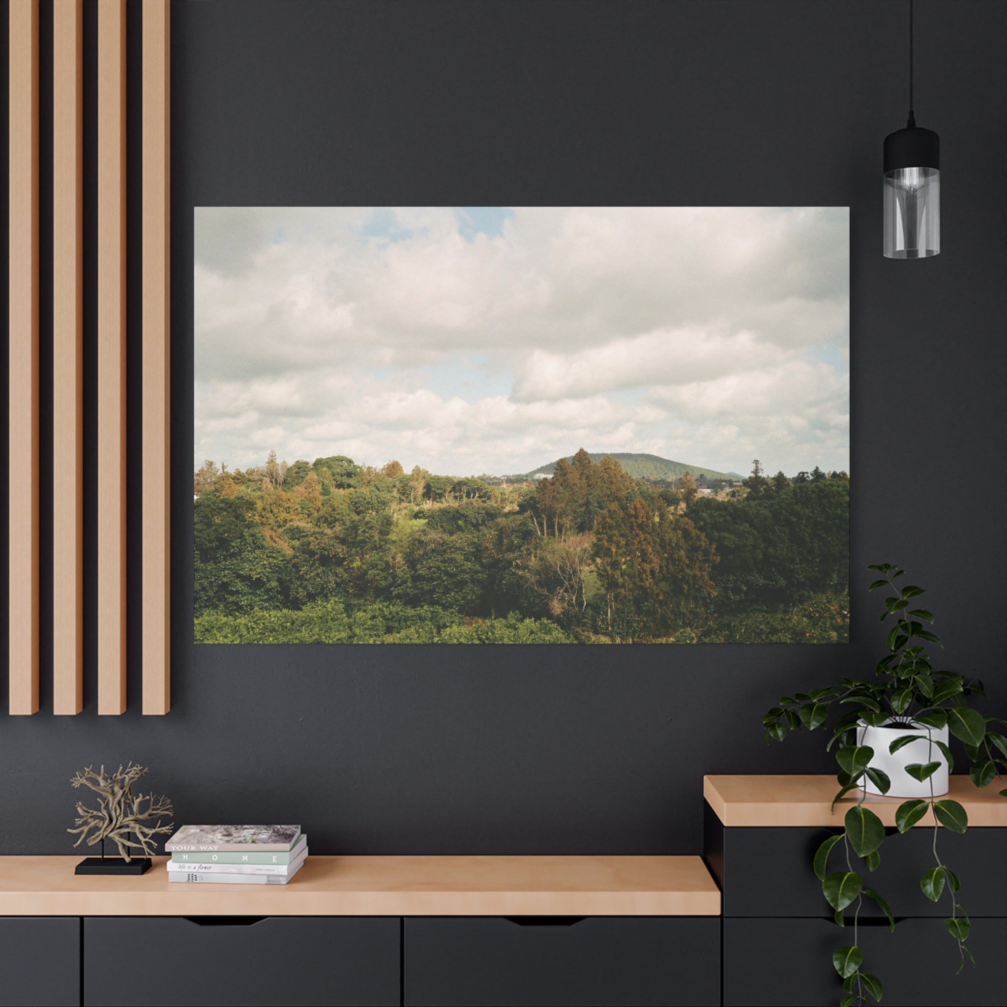 Jeju Wind-Swept Oreum and Clouds Canvas Print