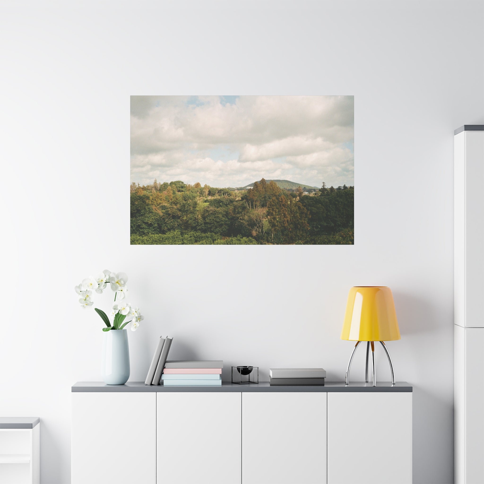 Jeju Wind-Swept Oreum and Clouds Canvas Print