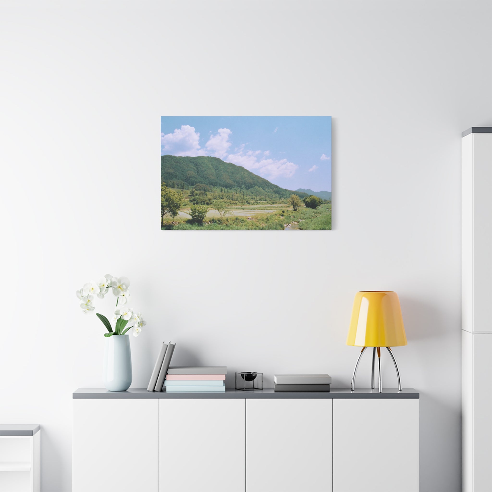 Wonju Spring Stream Pastel Landscape Canvas Print