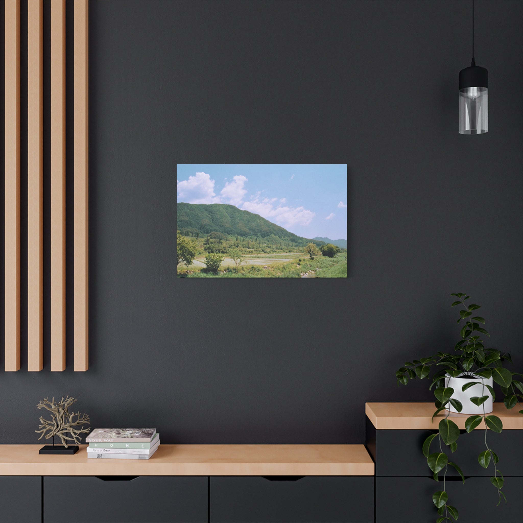 Wonju Spring Stream Pastel Landscape Canvas Print