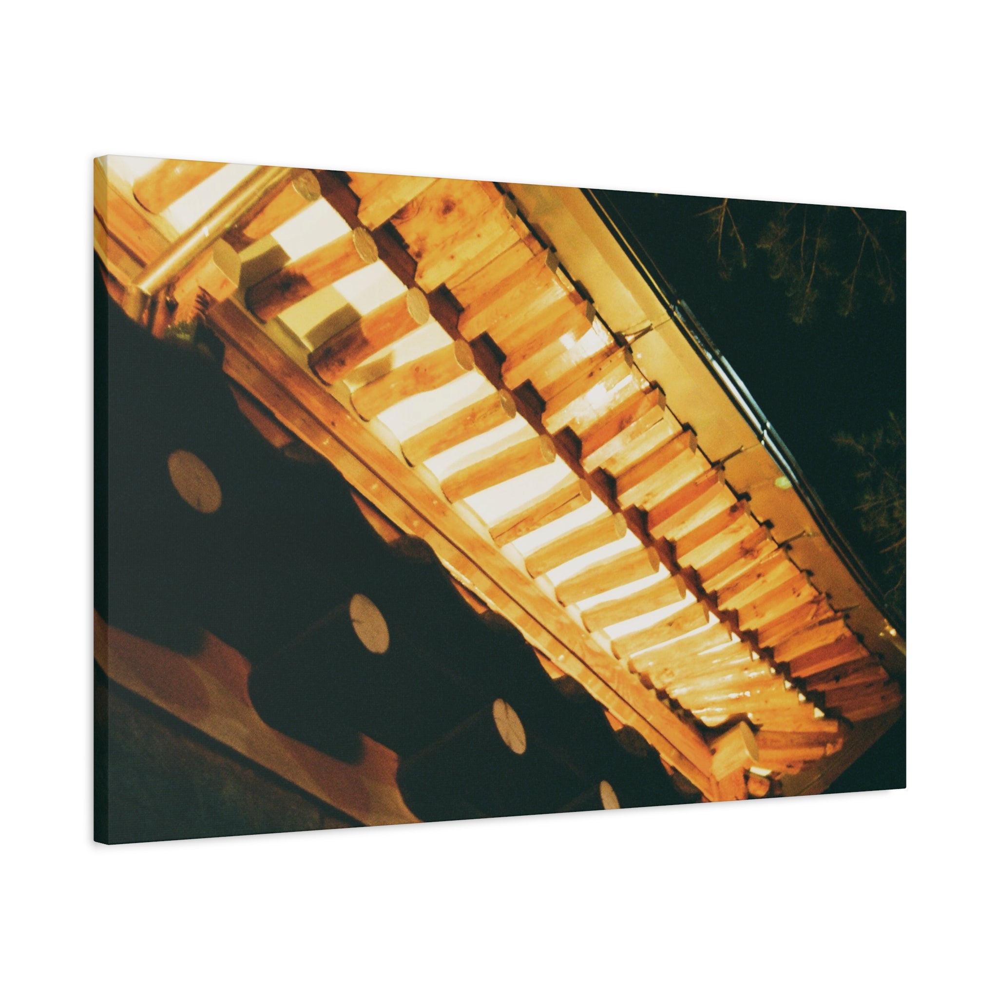 Bukchon Hanok Cheoma Night Canvas Print — Seoul Traditional Eaves Wall Art