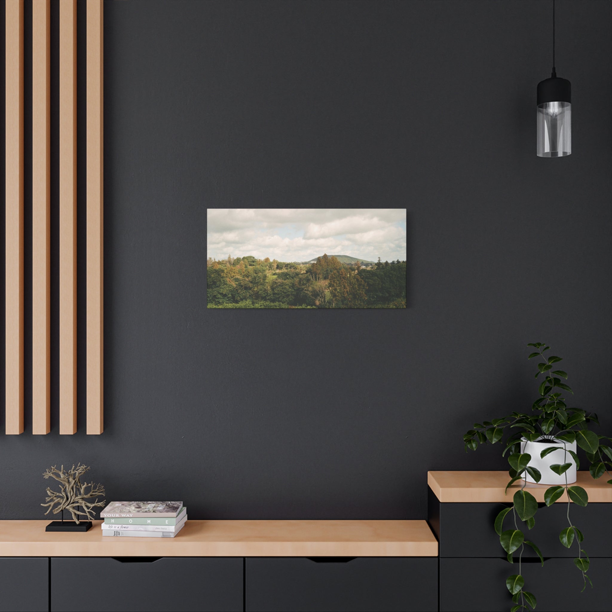 Jeju Wind-Swept Oreum and Clouds Canvas Print
