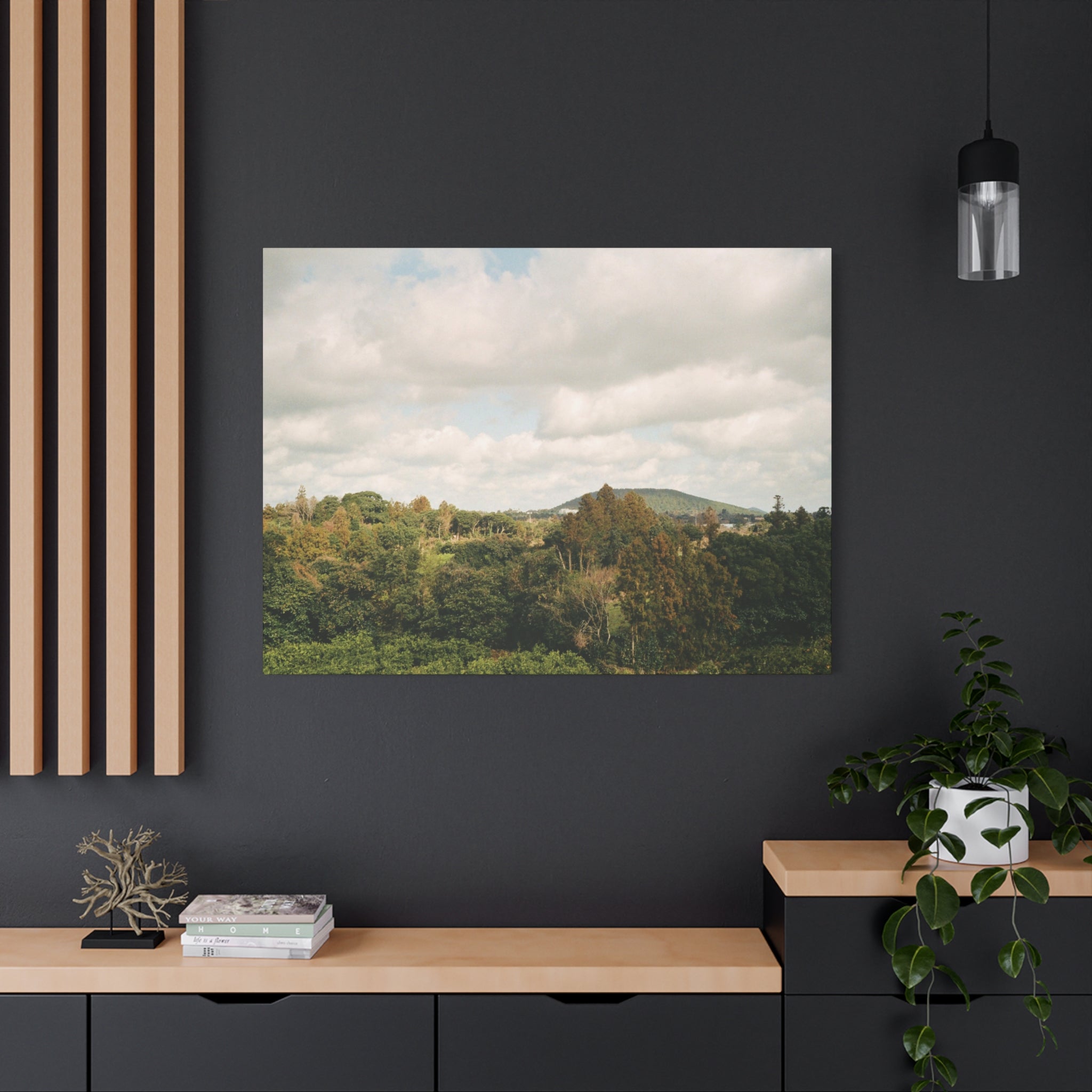 Jeju Wind-Swept Oreum and Clouds Canvas Print