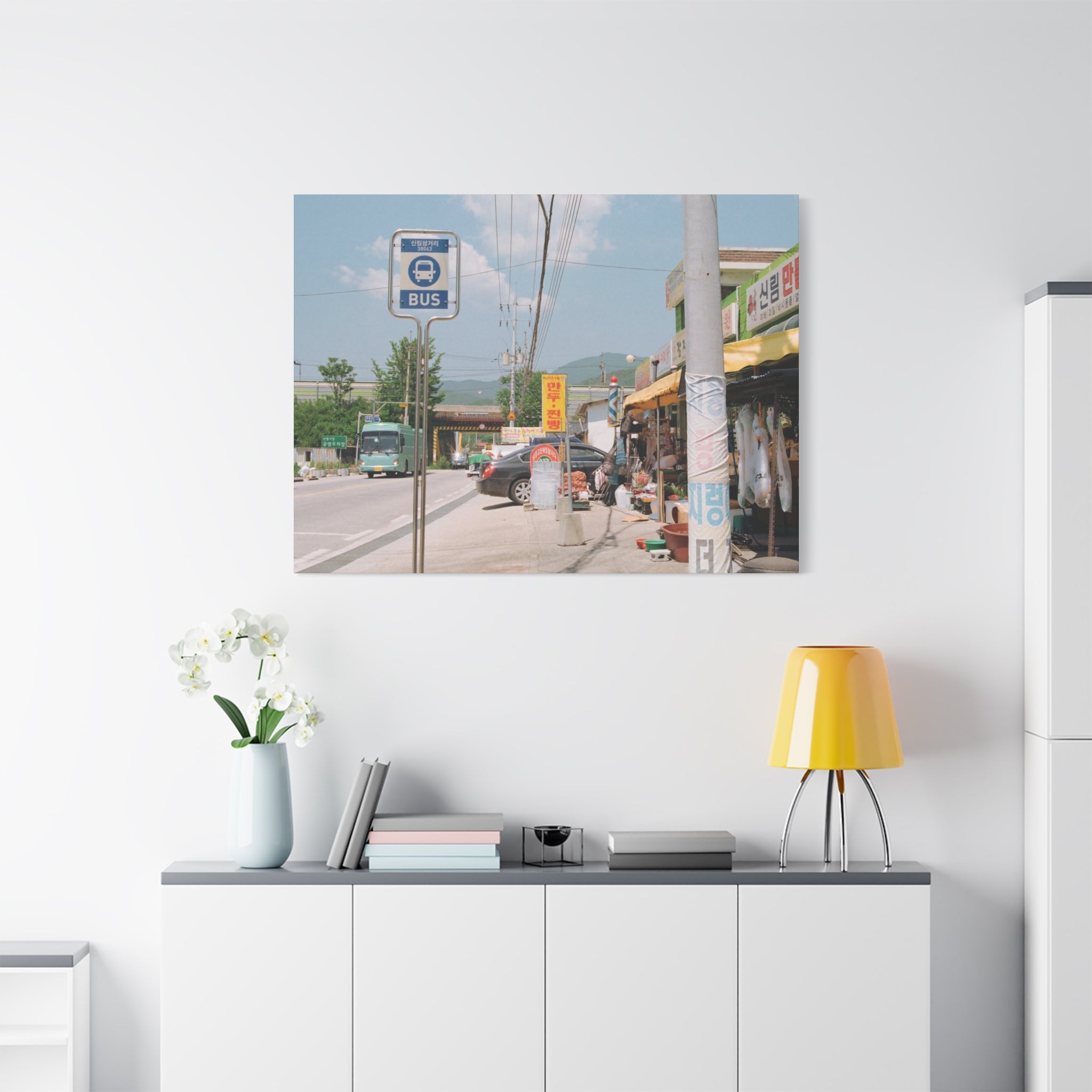 Korean Sinrim Rural Bus Stop Canvas Print