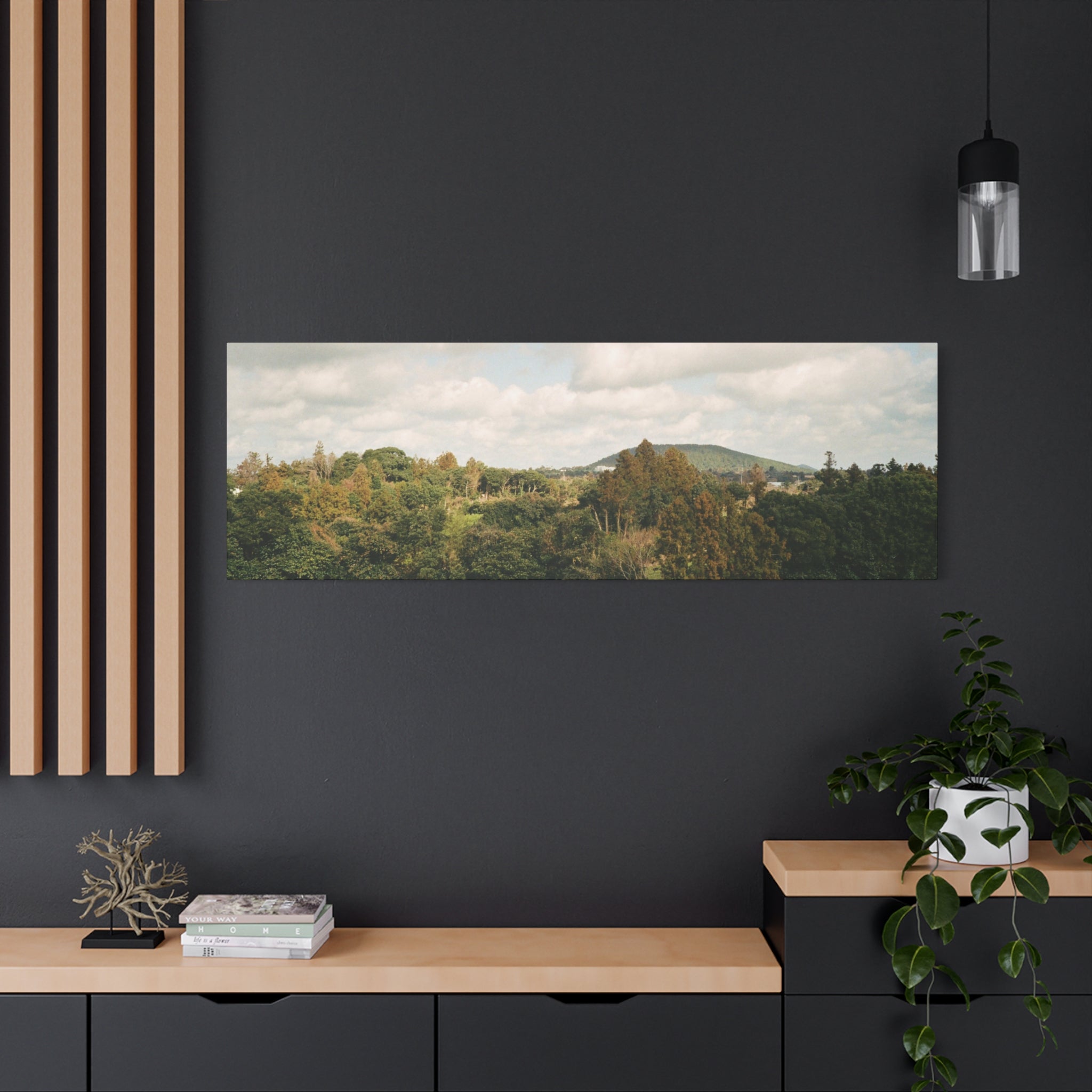 Jeju Wind-Swept Oreum and Clouds Canvas Print