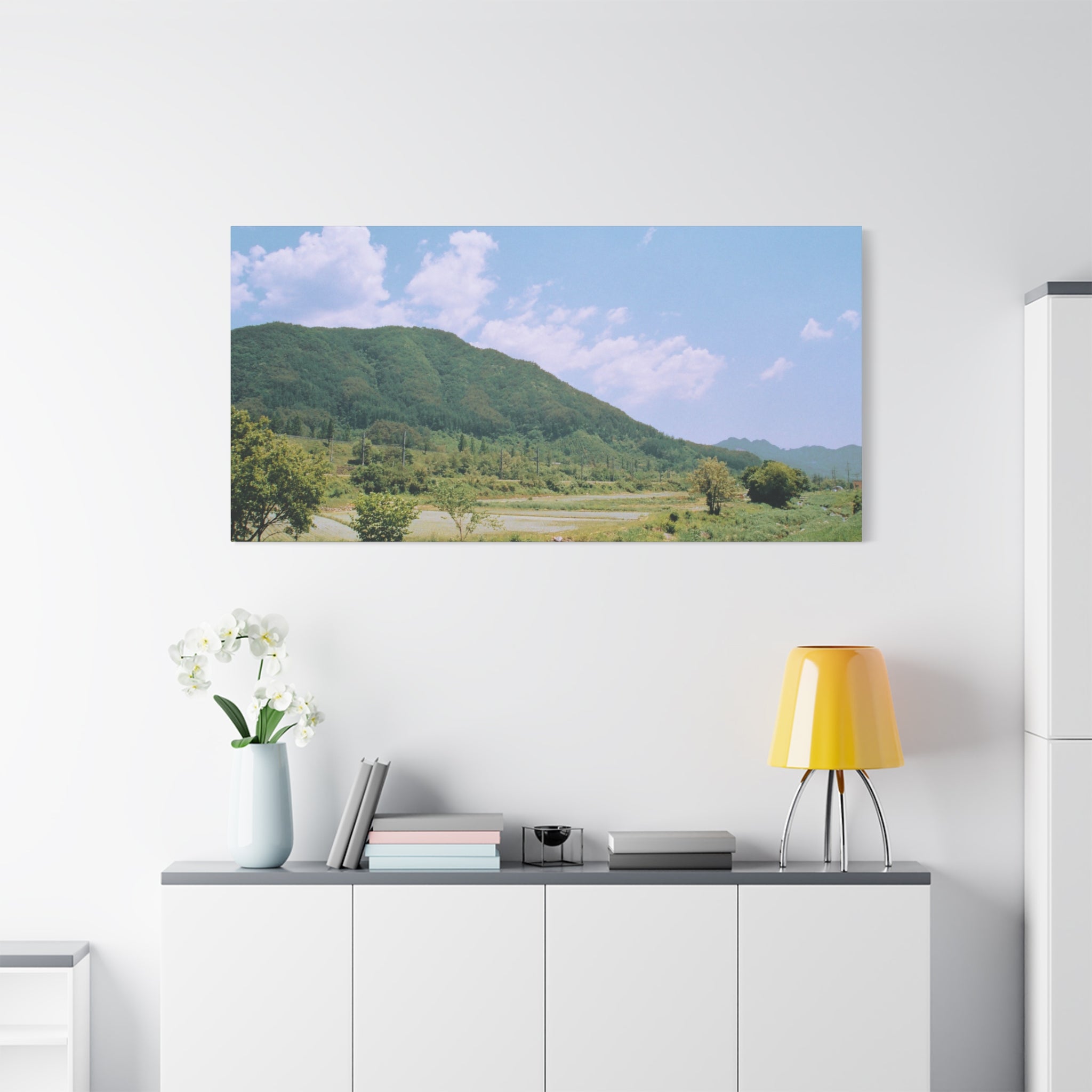 Wonju Spring Stream Pastel Landscape Canvas Print