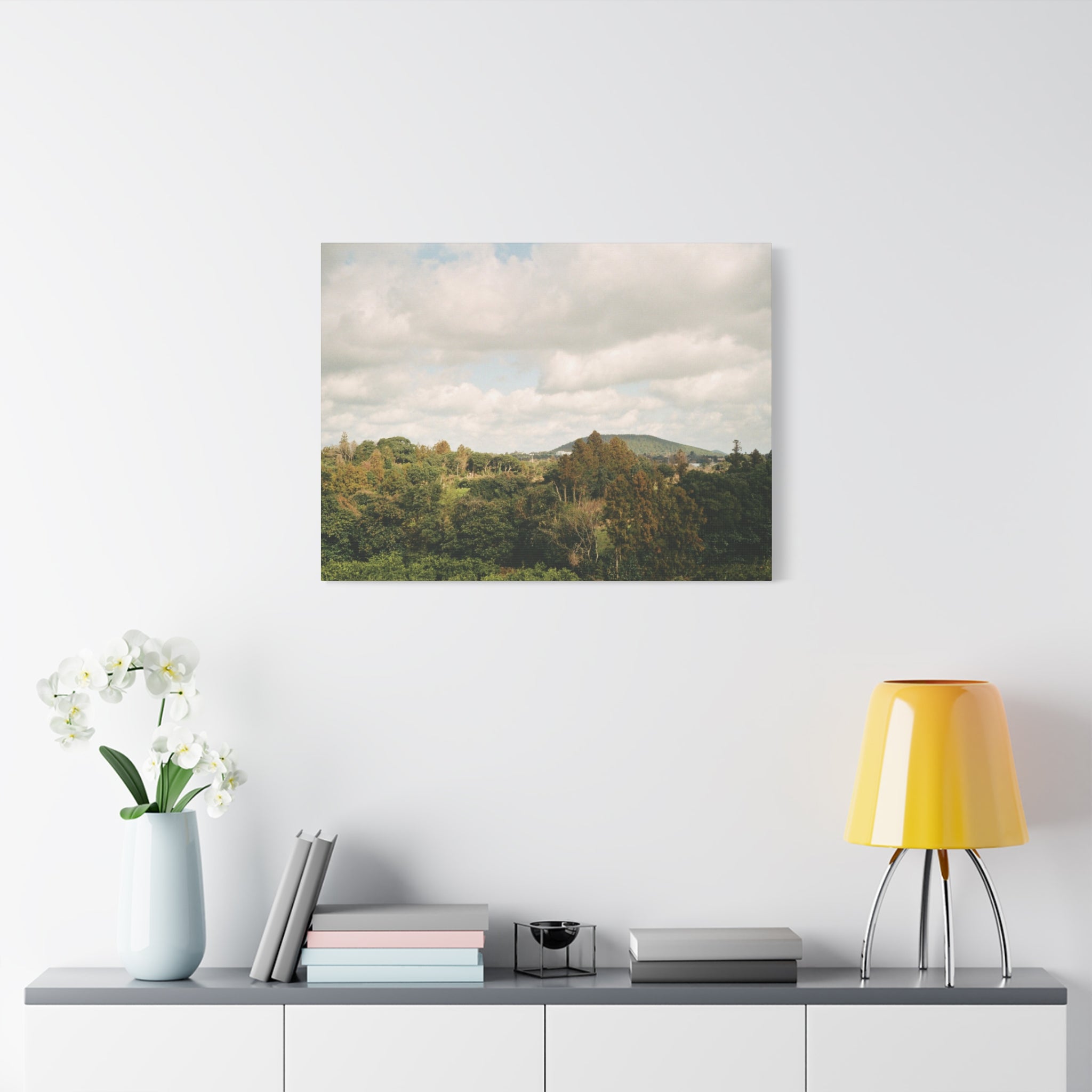 Jeju Wind-Swept Oreum and Clouds Canvas Print
