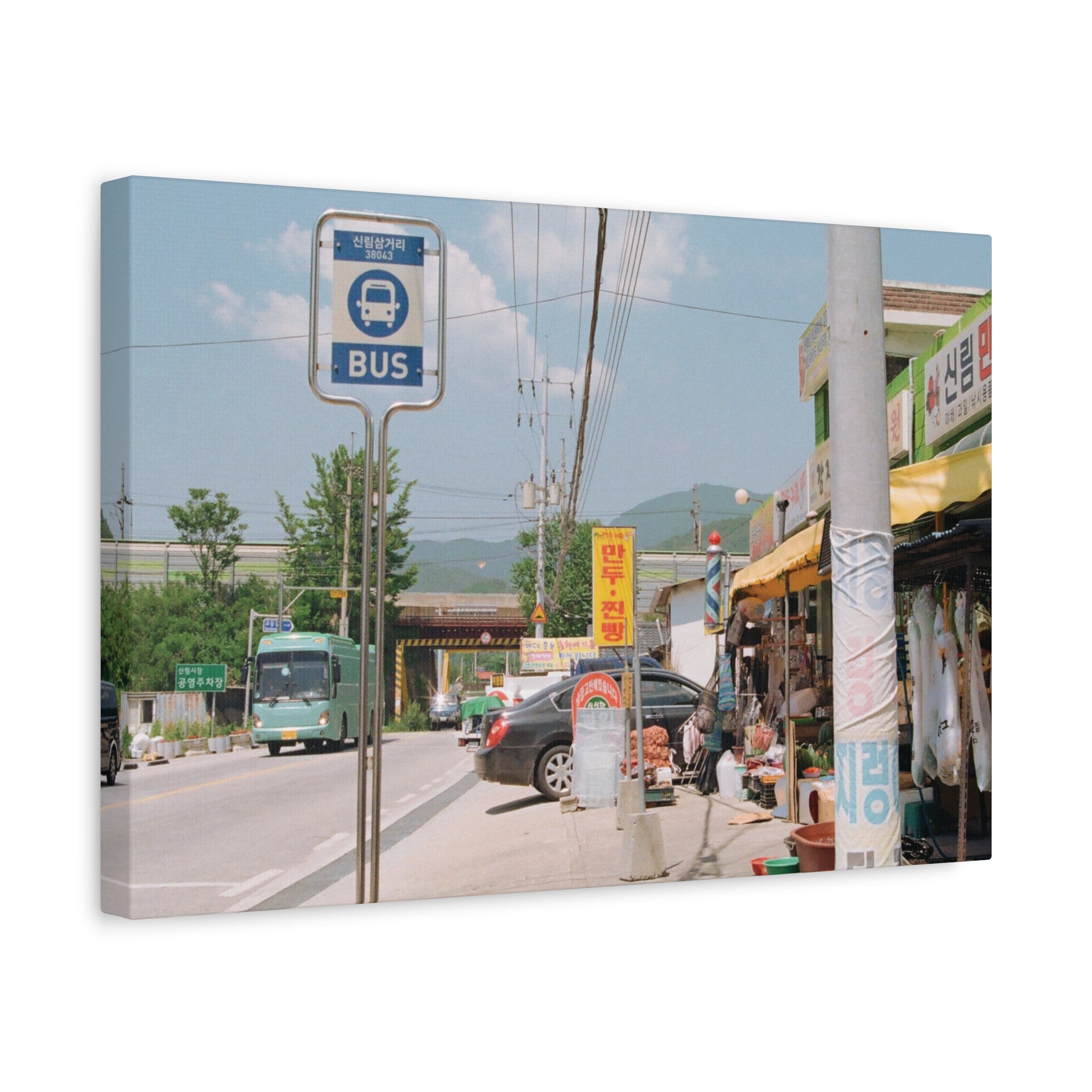 Korean Sinrim Rural Bus Stop Canvas Print
