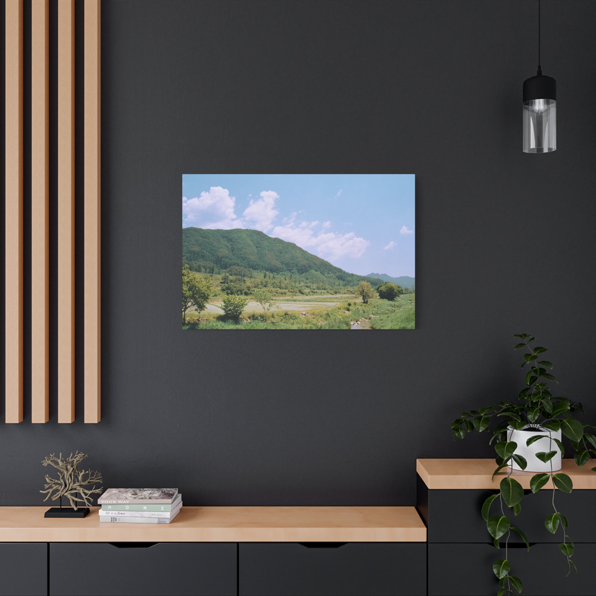 Wonju Spring Stream Pastel Landscape Canvas Print