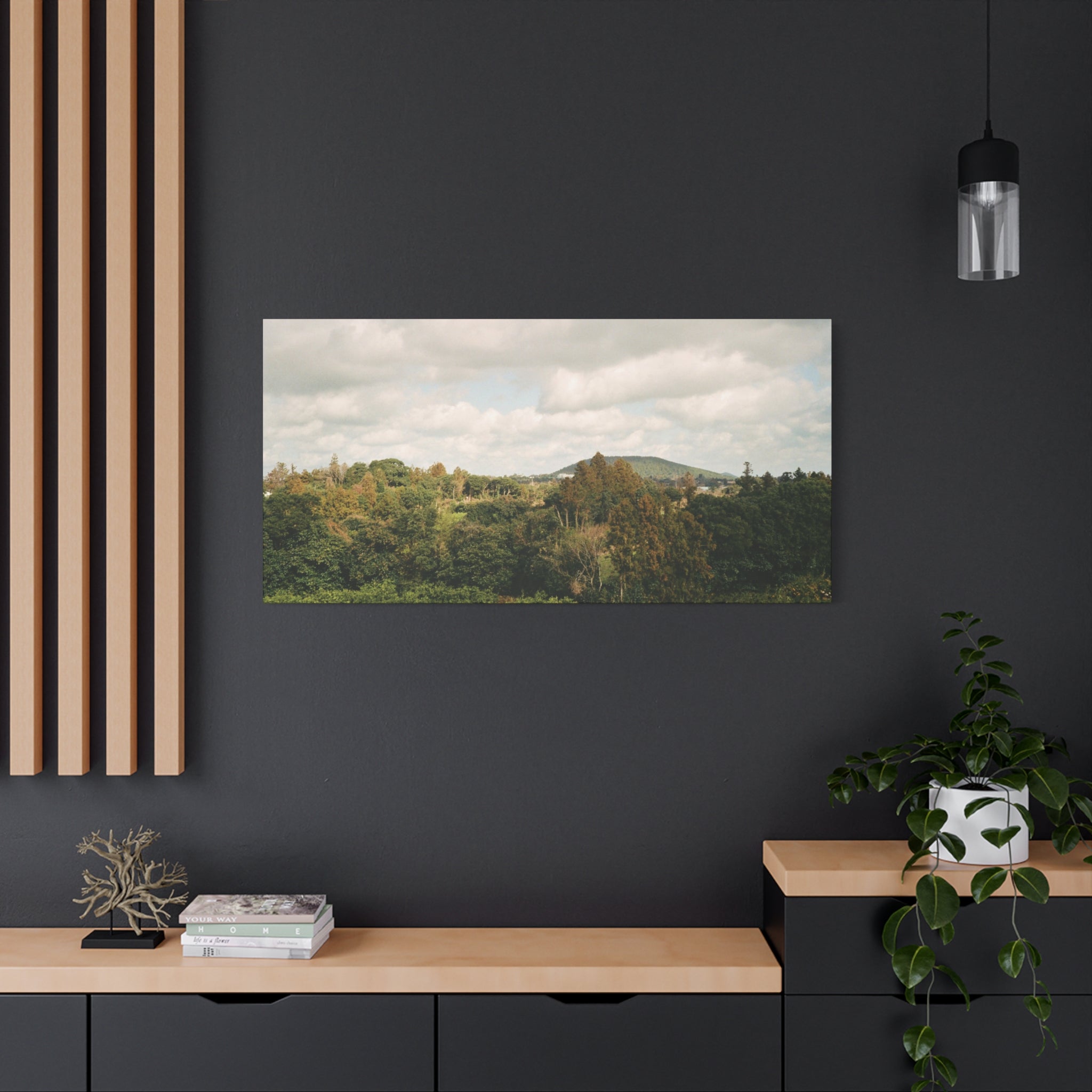 Jeju Wind-Swept Oreum and Clouds Canvas Print