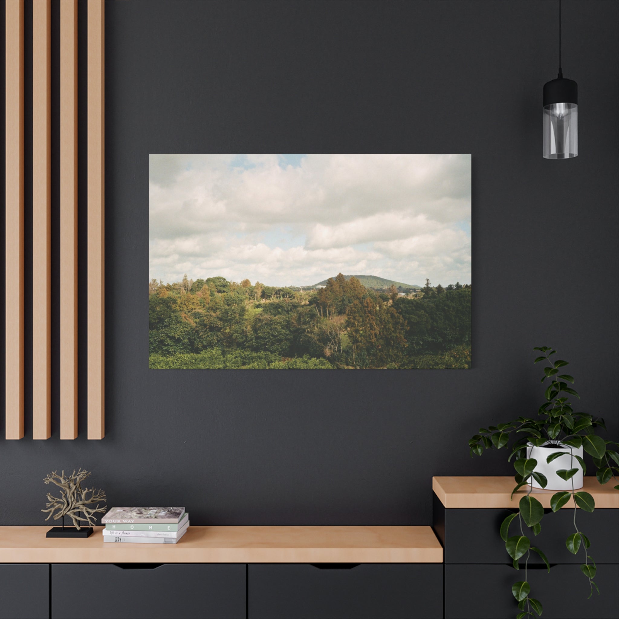 Jeju Wind-Swept Oreum and Clouds Canvas Print