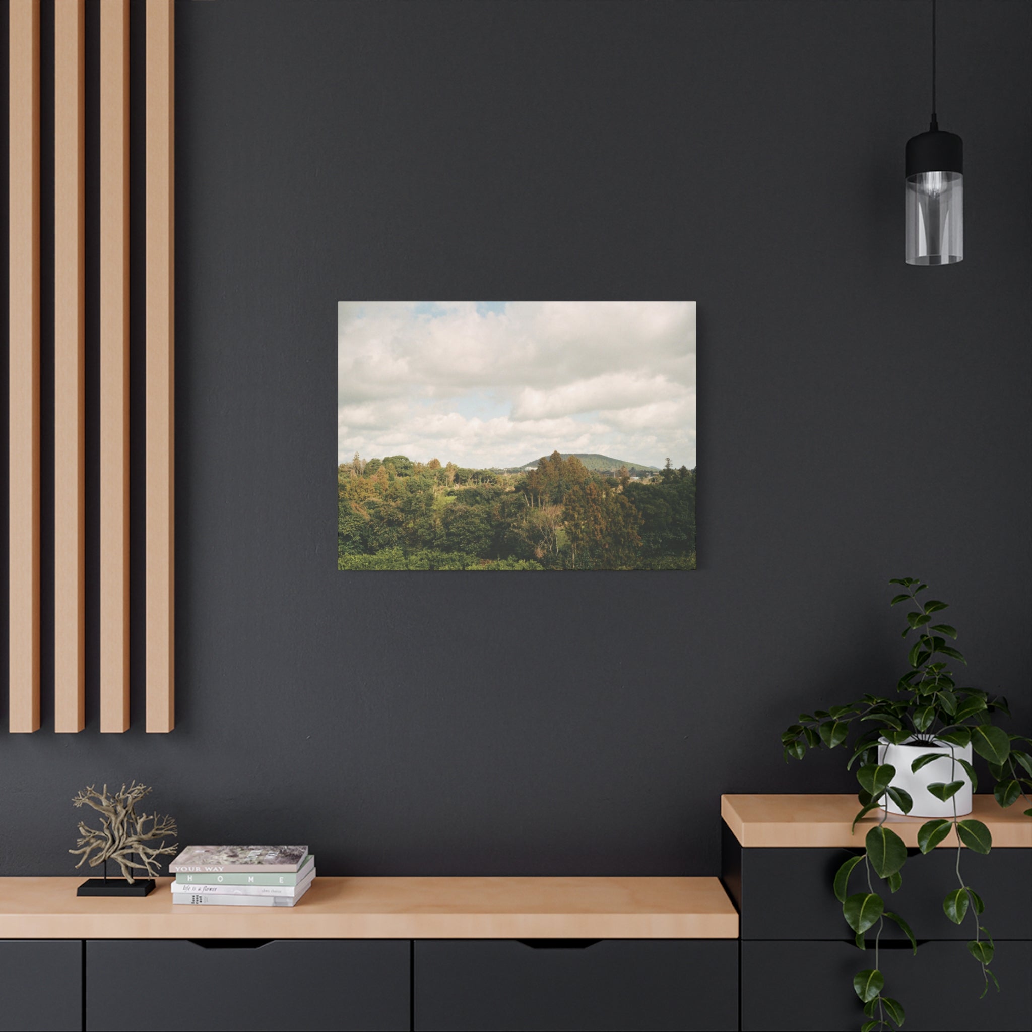 Jeju Wind-Swept Oreum and Clouds Canvas Print
