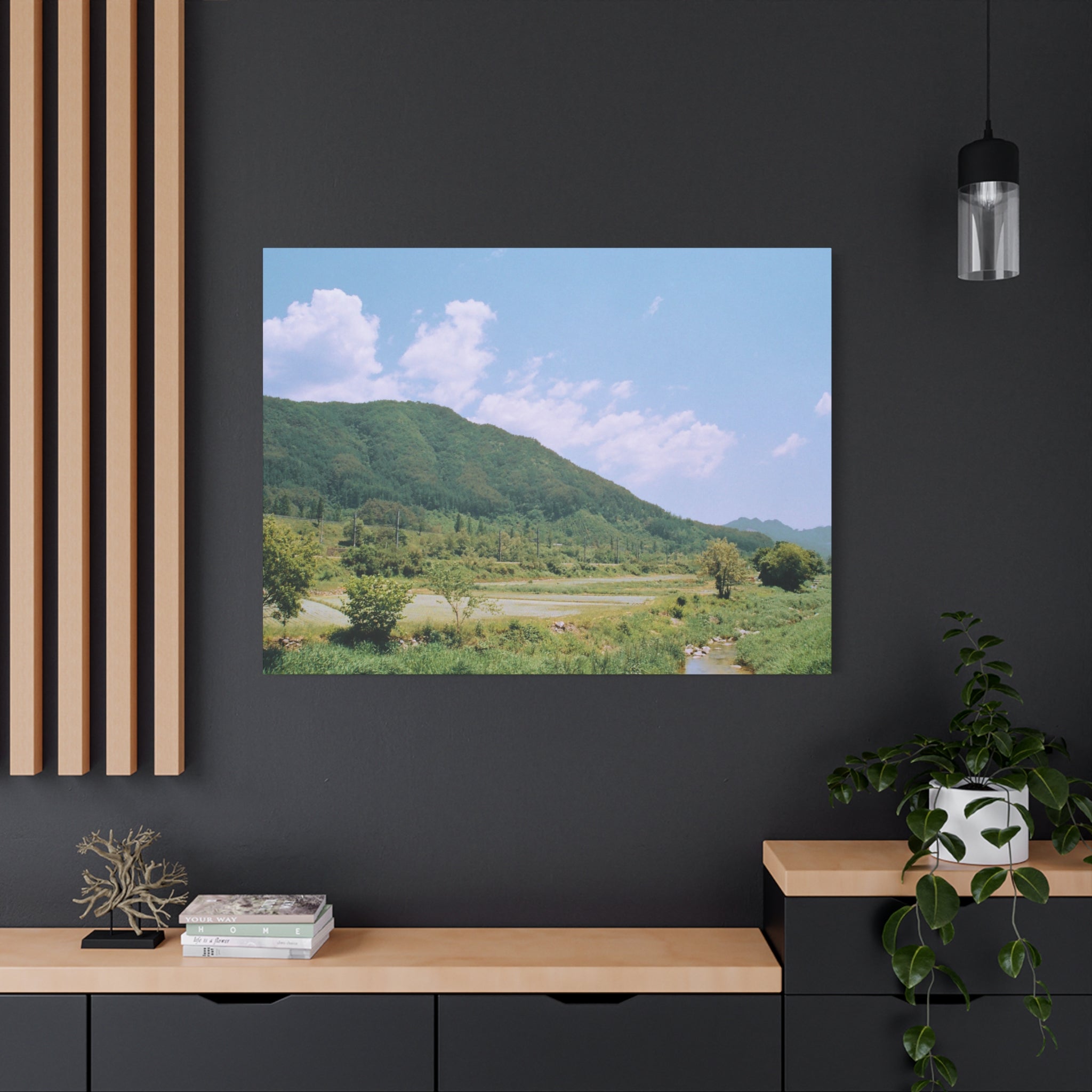 Wonju Spring Stream Pastel Landscape Canvas Print