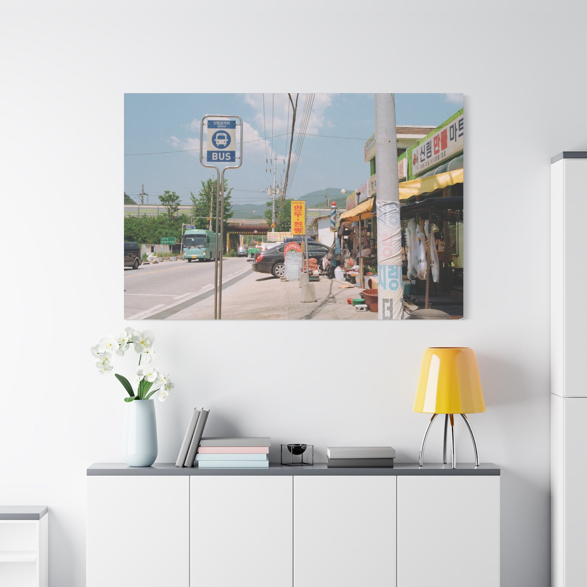 Korean Sinrim Rural Bus Stop Canvas Print
