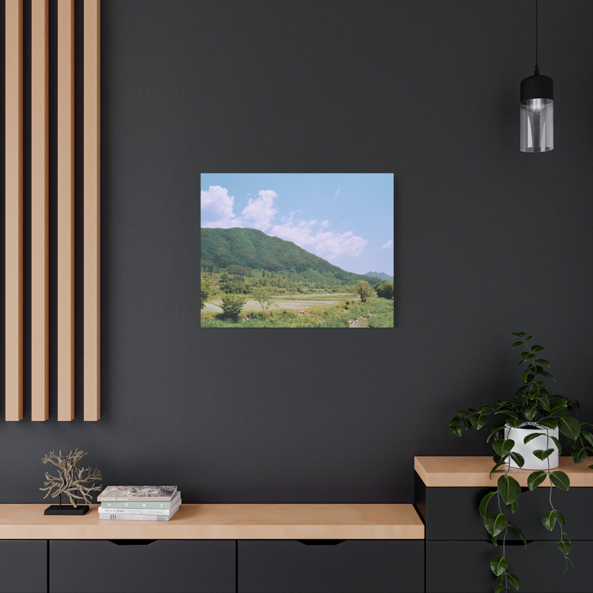 Wonju Spring Stream Pastel Landscape Canvas Print