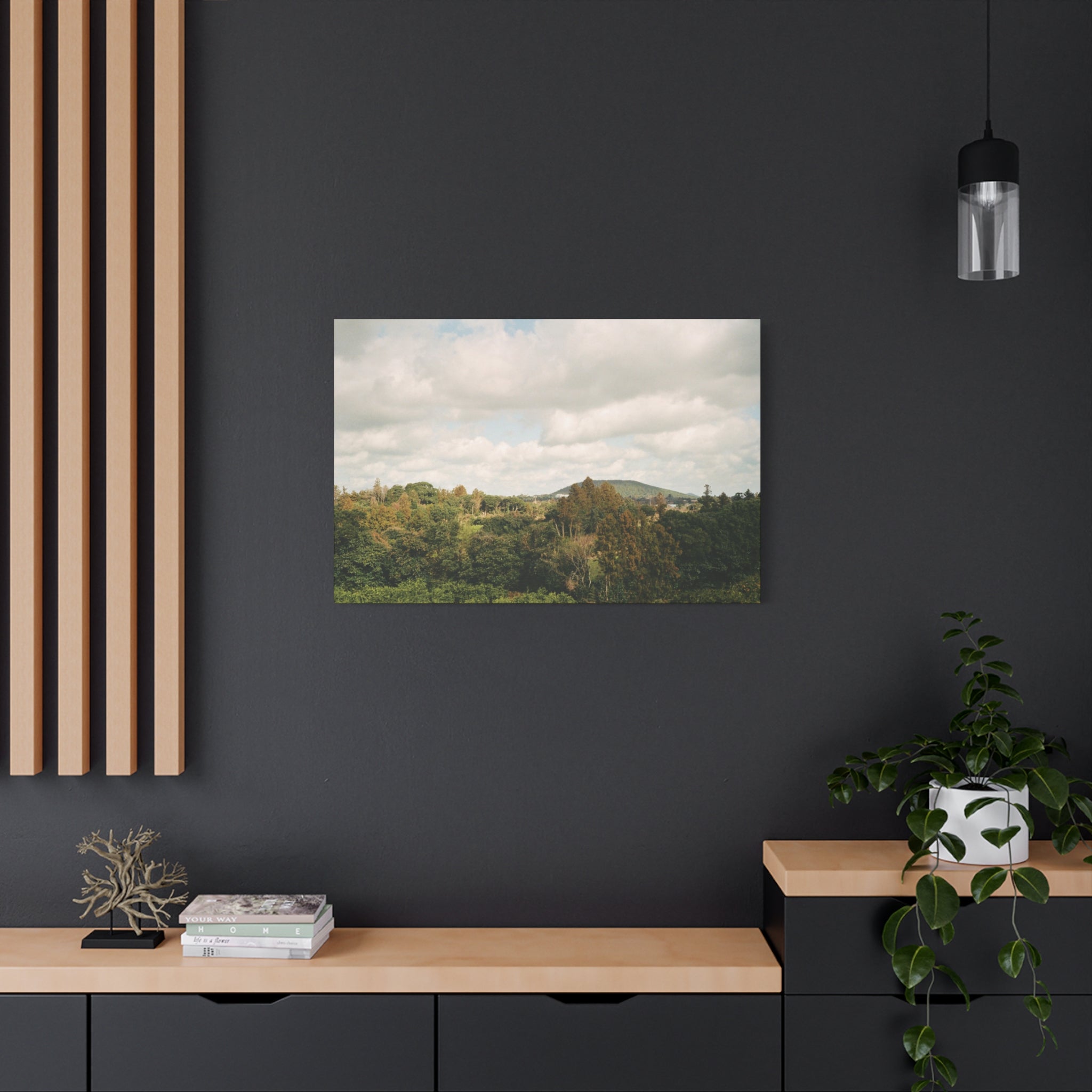 Jeju Wind-Swept Oreum and Clouds Canvas Print