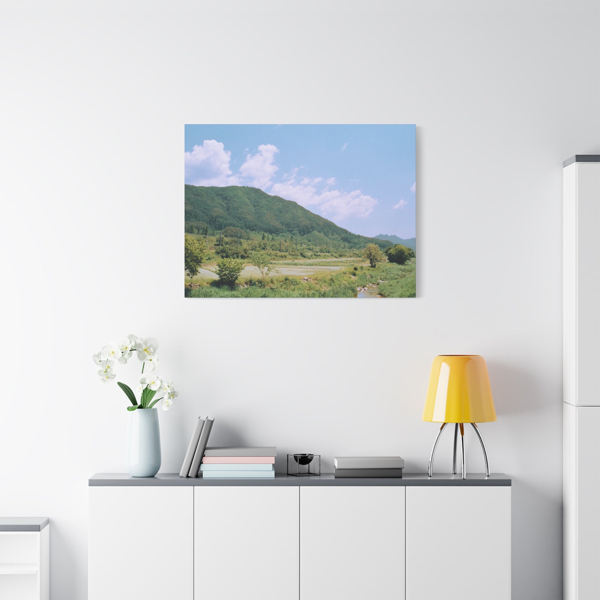 Wonju Spring Stream Pastel Landscape Canvas Print