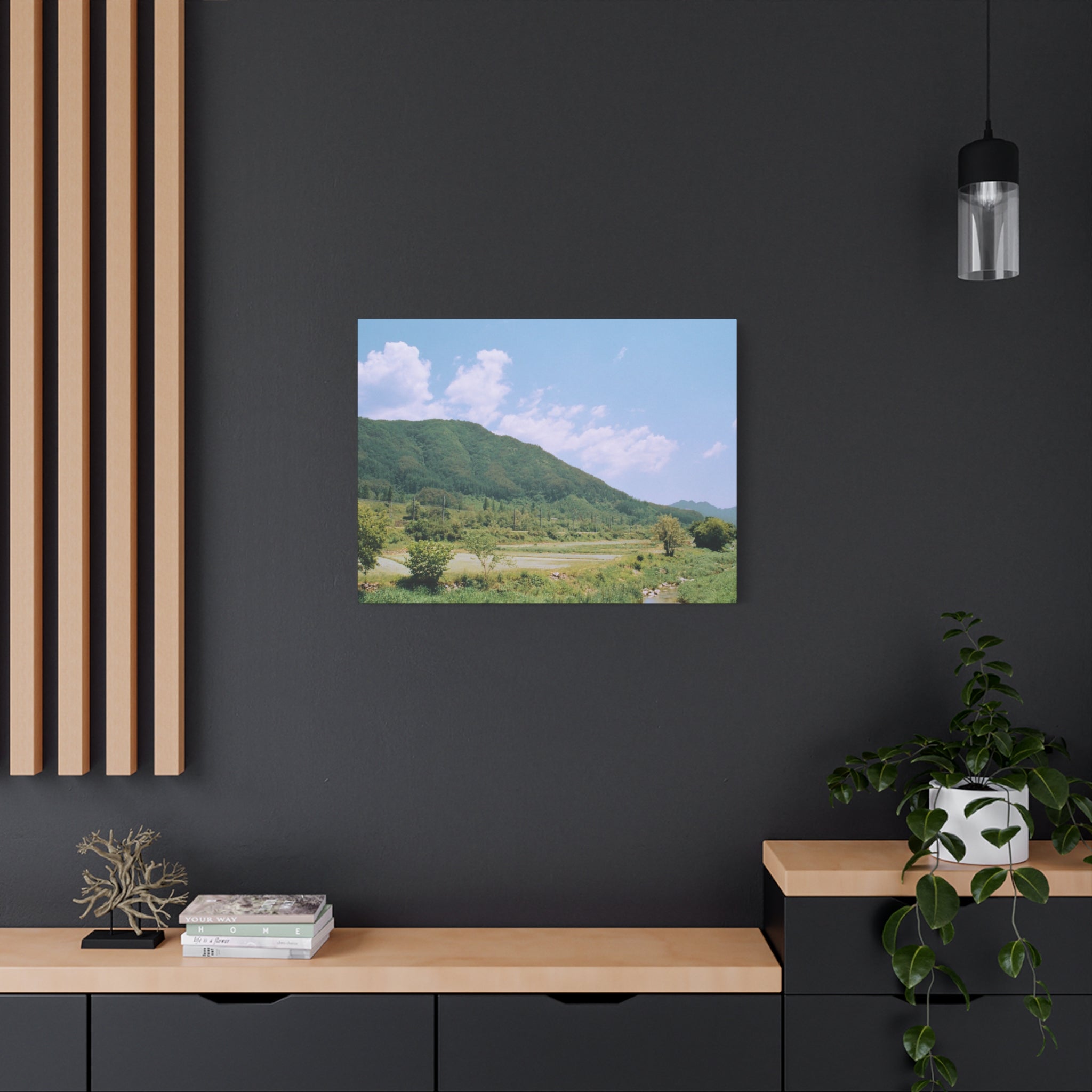 Wonju Spring Stream Pastel Landscape Canvas Print