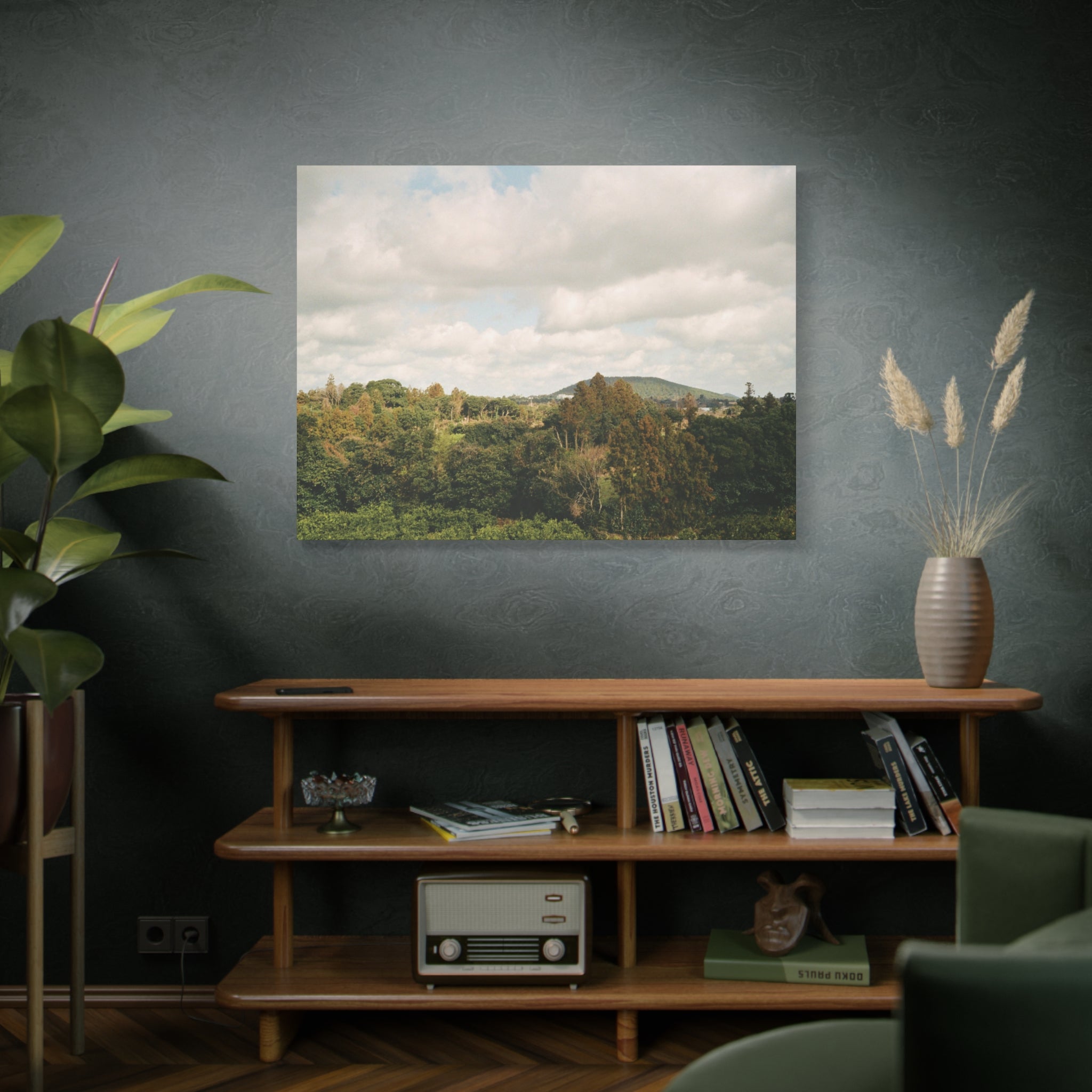 Jeju Wind-Swept Oreum and Clouds Canvas Print