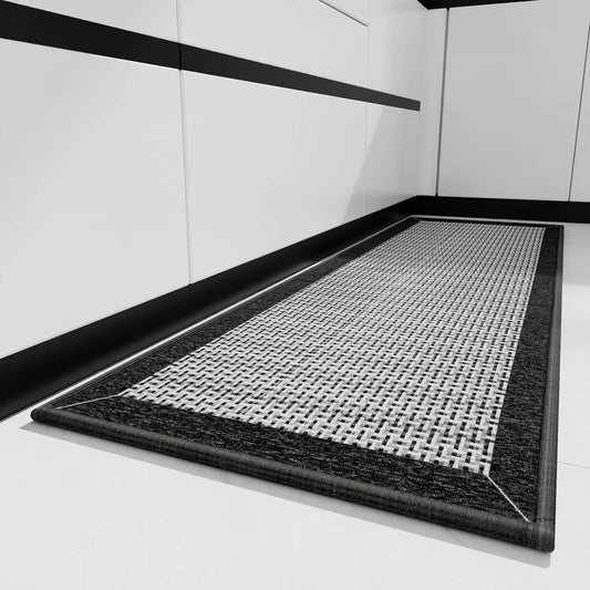 PADOOR Kitchen Mats for Floor Kitchen Rugs Non Slip Washable Rubber Backed Kitchen Runner Super Absorbent Kitchen Floor Mat Sink Rug 20”x32” Black