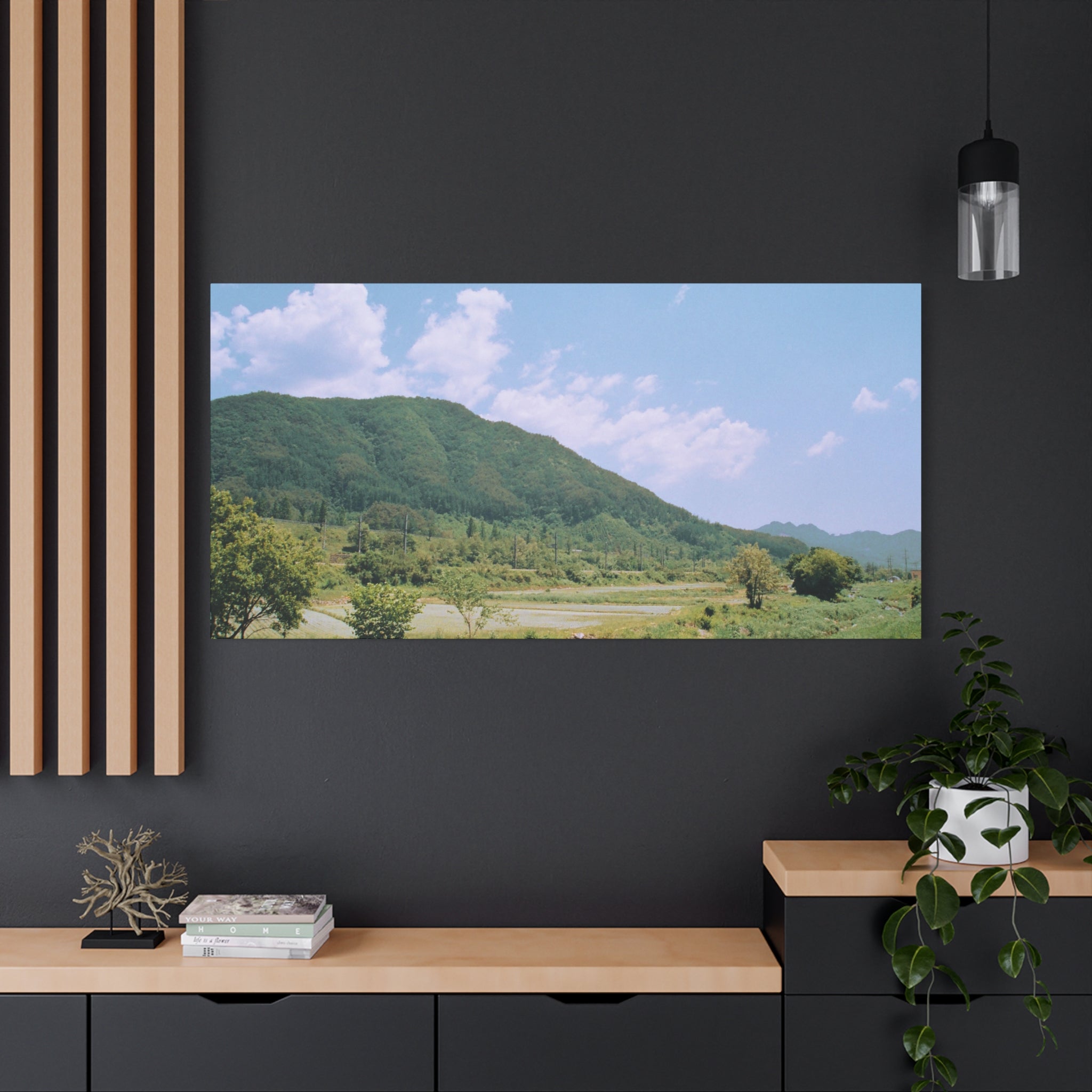 Wonju Spring Stream Pastel Landscape Canvas Print