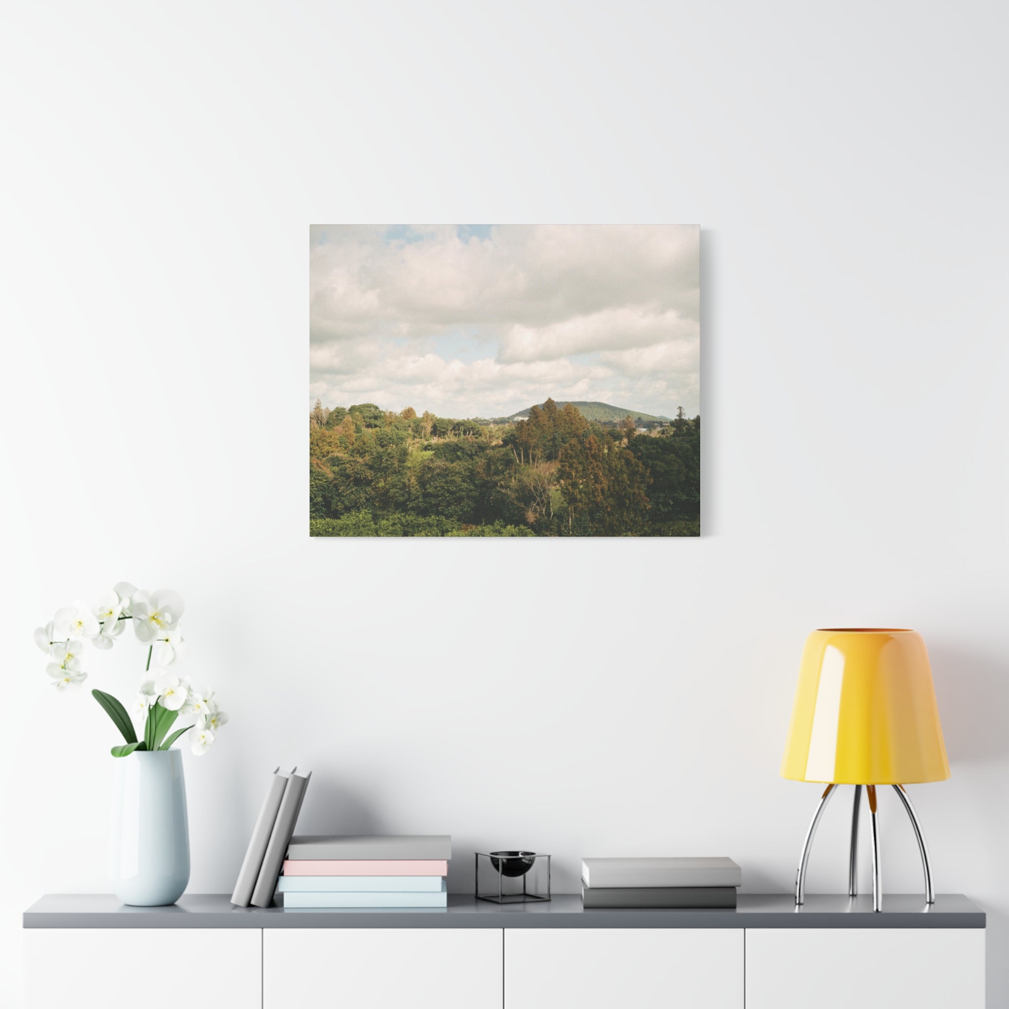 Jeju Wind-Swept Oreum and Clouds Canvas Print