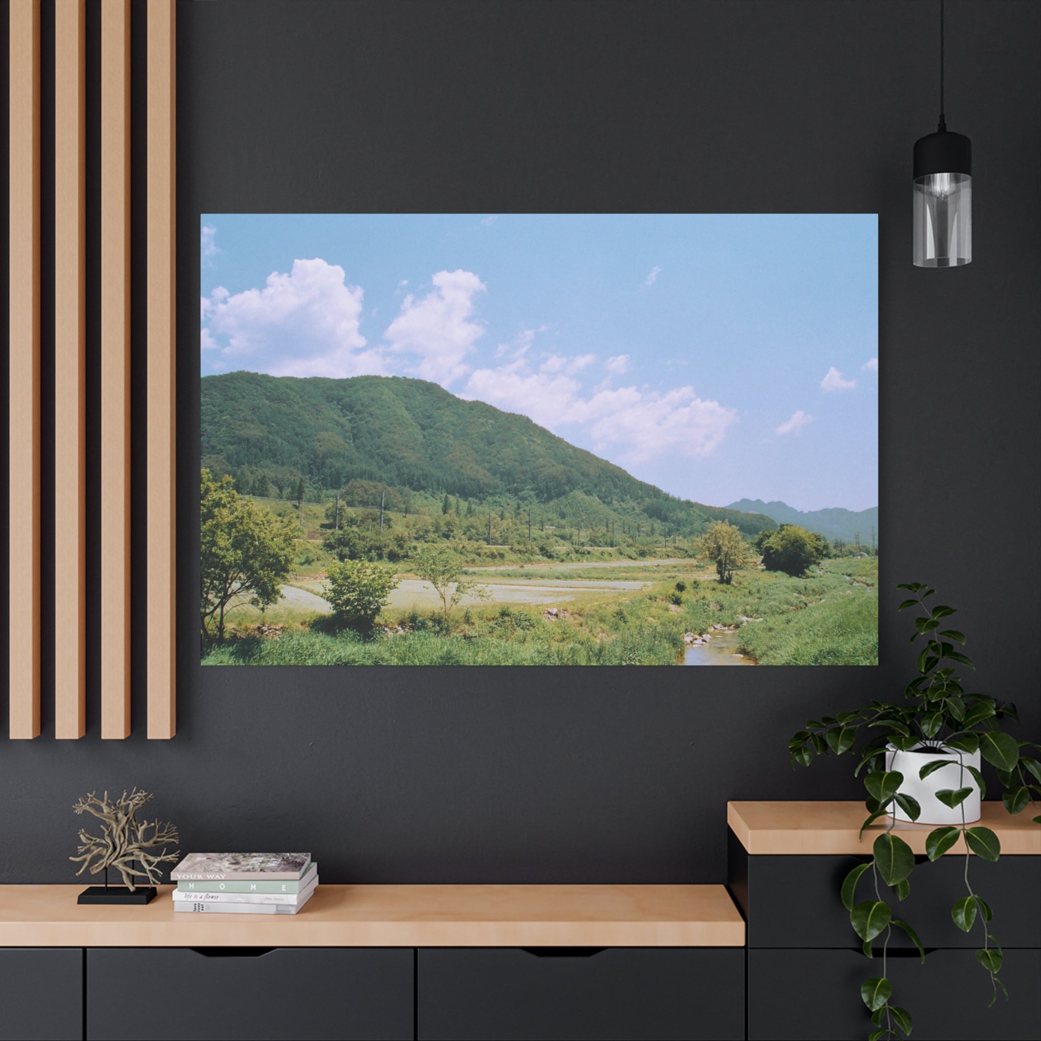 Wonju Spring Stream Pastel Landscape Canvas Print