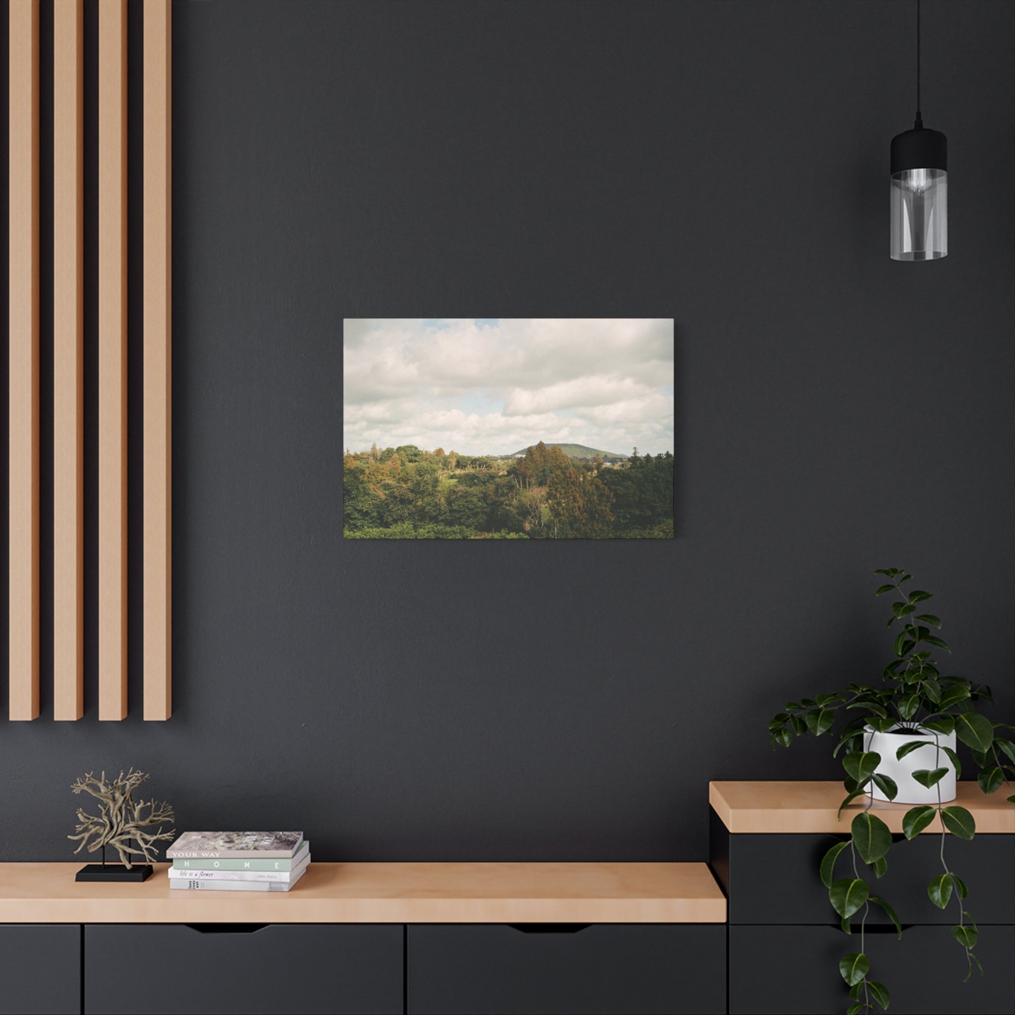 Jeju Wind-Swept Oreum and Clouds Canvas Print