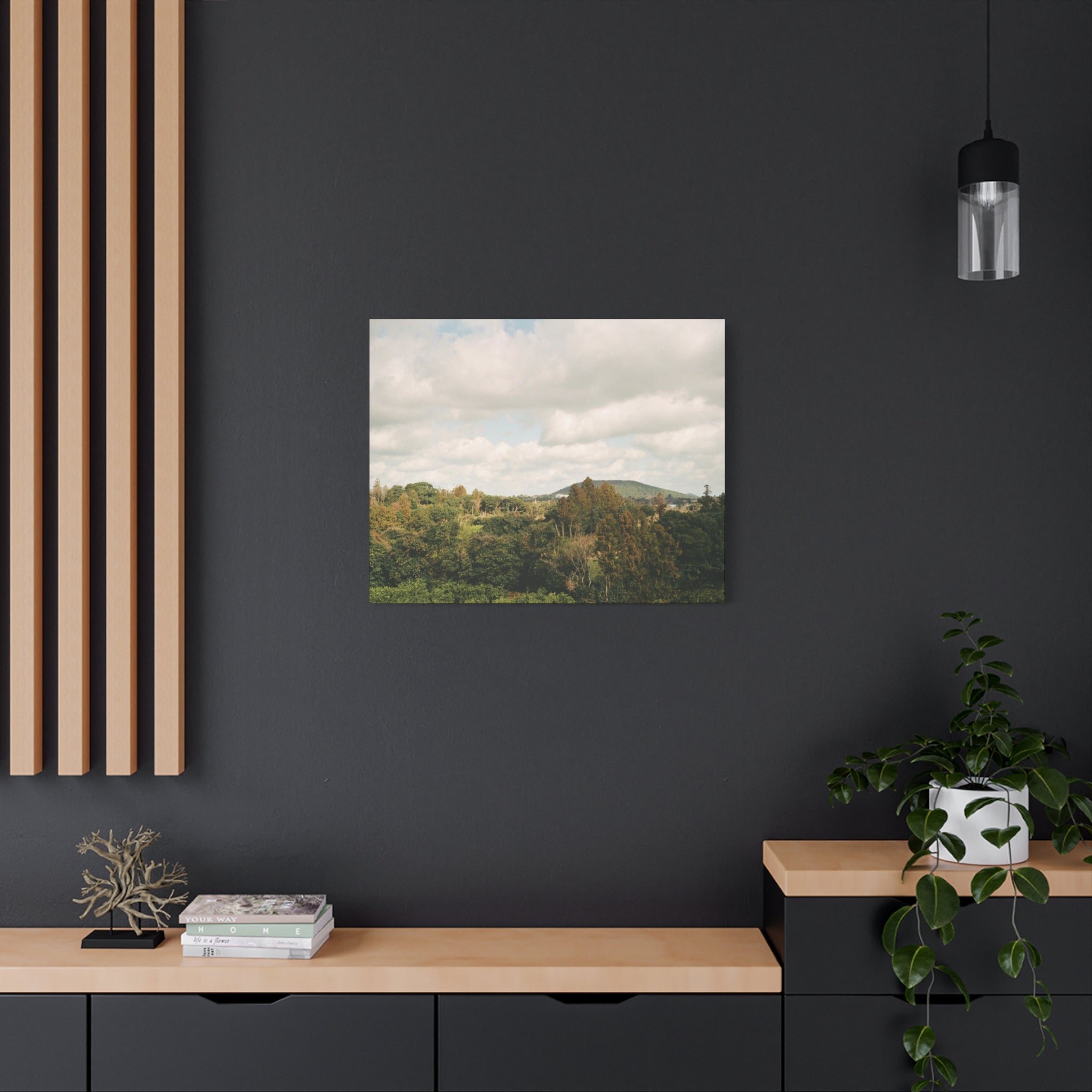 Jeju Wind-Swept Oreum and Clouds Canvas Print