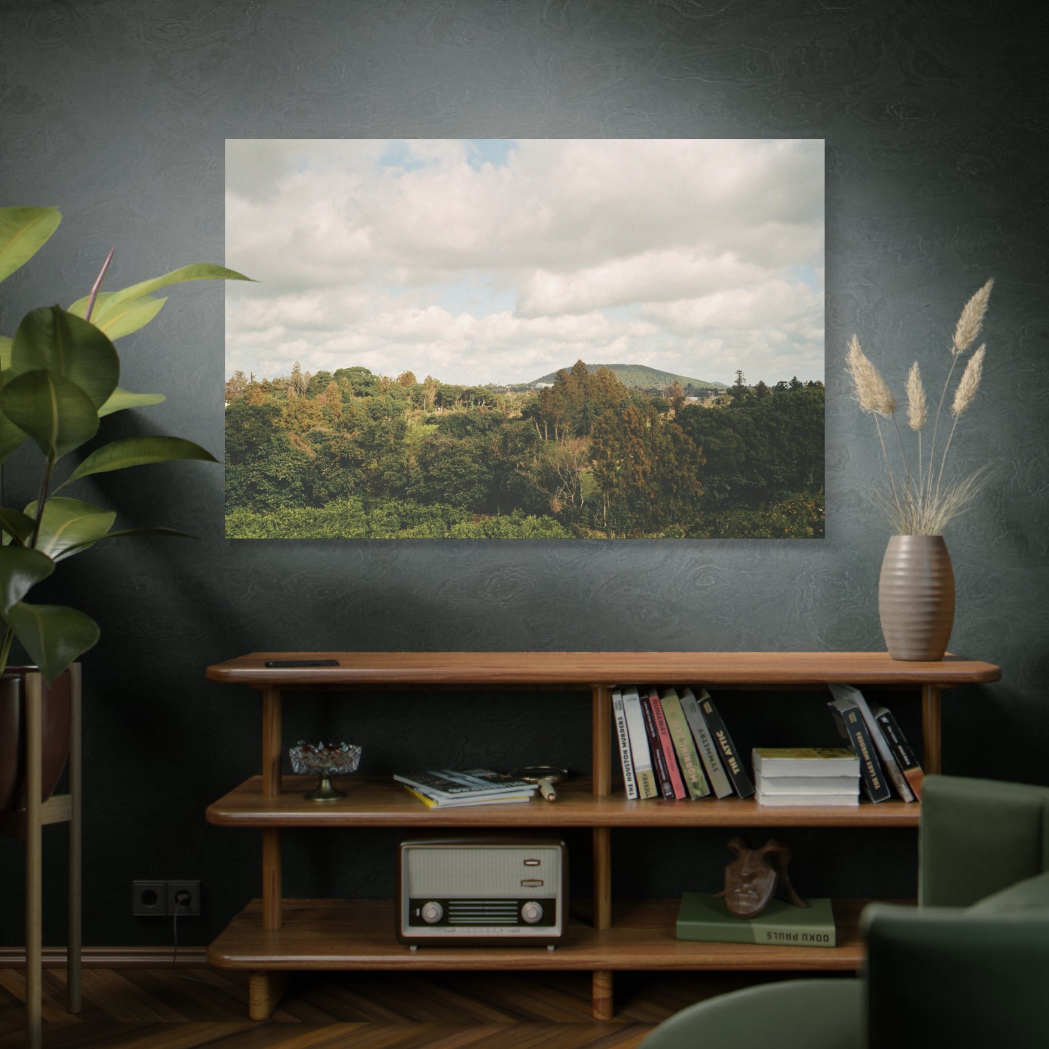Jeju Wind-Swept Oreum and Clouds Canvas Print