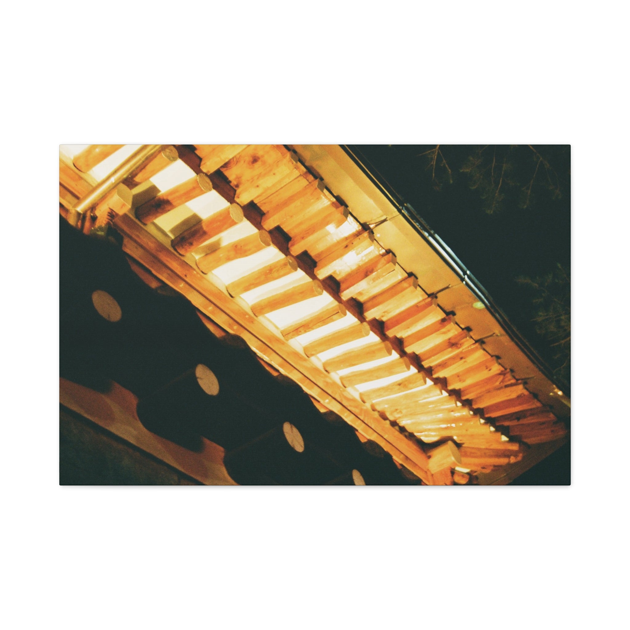 Bukchon Hanok Cheoma Night Canvas Print — Seoul Traditional Eaves Wall Art