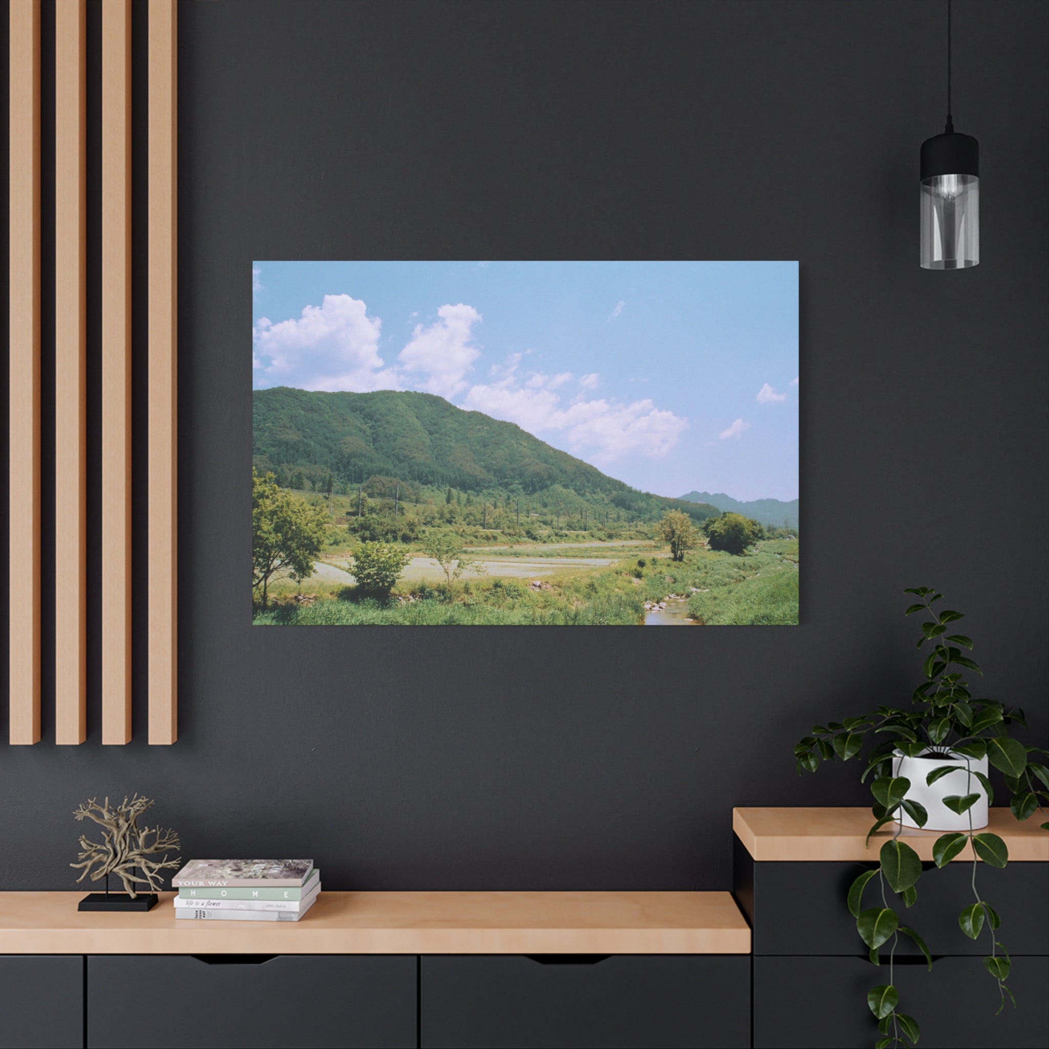 Wonju Spring Stream Pastel Landscape Canvas Print