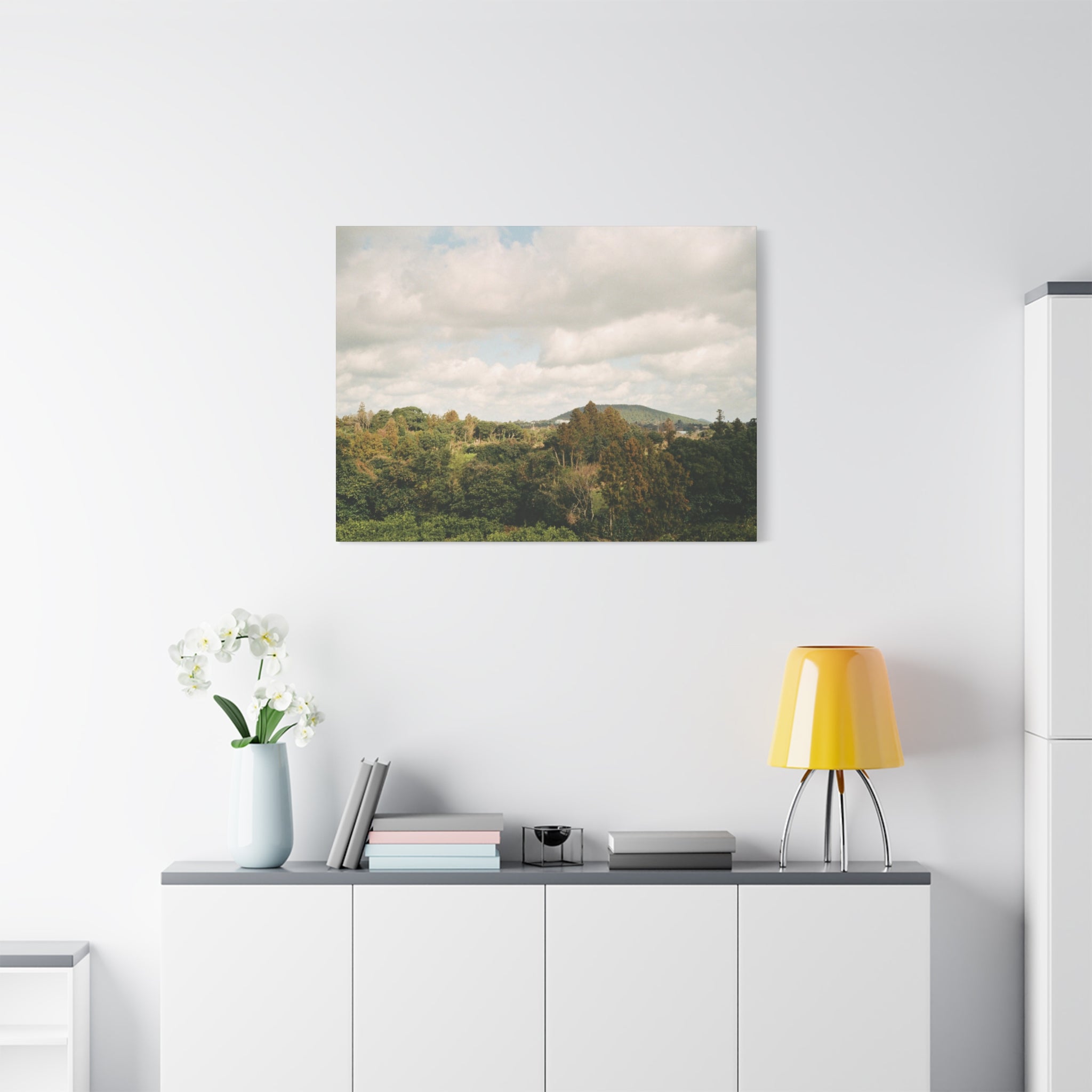 Jeju Wind-Swept Oreum and Clouds Canvas Print